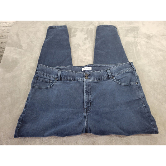 Lane Bryant Women Jeans 26 Skinny Flex Blue Denim Magic Waist Band Tighter Tummy