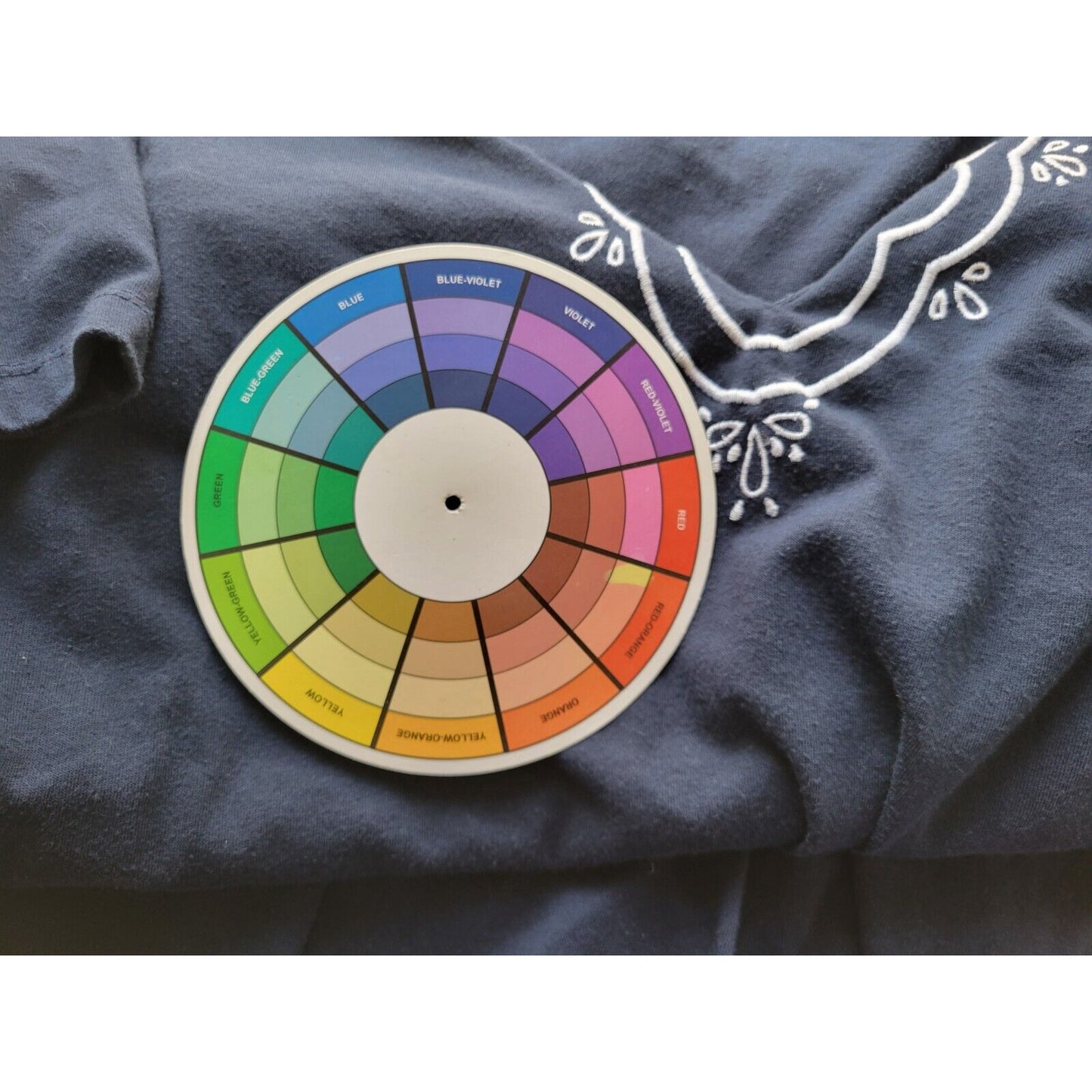 Coral Bay Womens Dress 2X Plus Mini Short Sleeve Blue Cotton Blend Embroidered