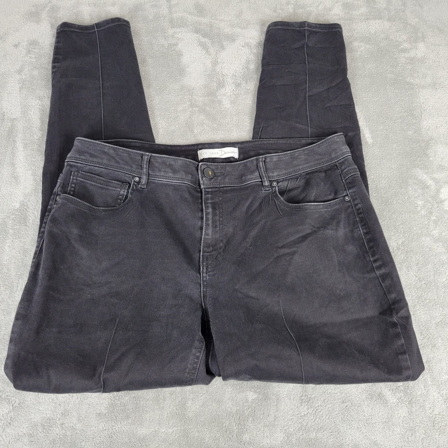 Cato Est 1946 Womens Jeans 16W Plus Classic Skinny Black Denim Zip Fly Comfy