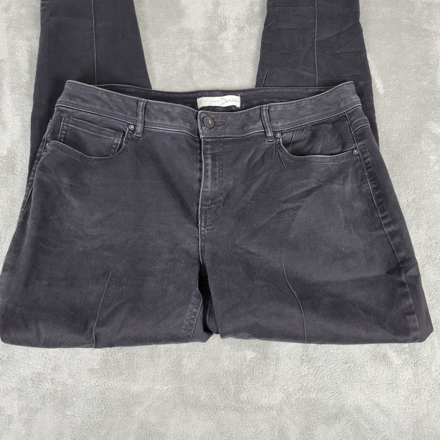 Cato Est 1946 Womens Jeans 16W Plus Classic Skinny Black Denim Zip Fly Comfy