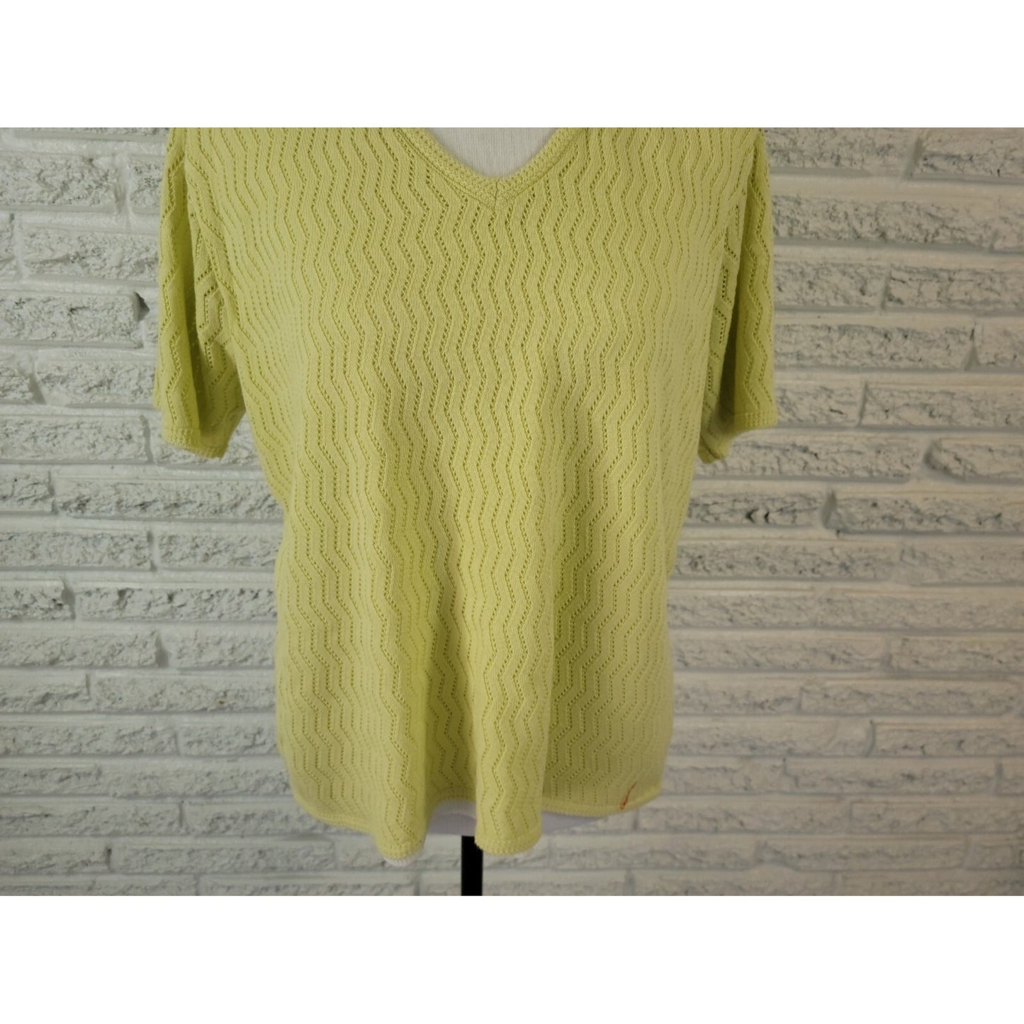 Alfred Dunner Women Sweater Extra Large XL Short Sleeve Yellow Lightweight Lined