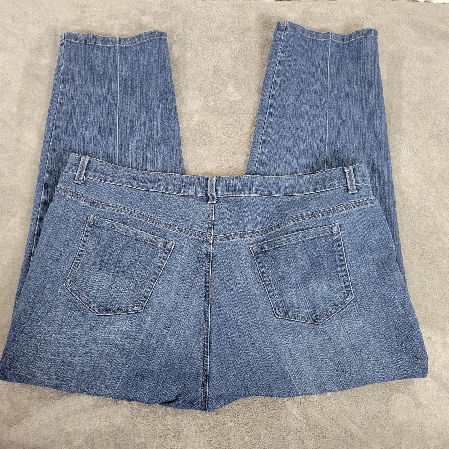 Gloria Vanderbilt Amanda Womens Jeans 22W Plus Medium Blue Denim Zip Fly Comfy