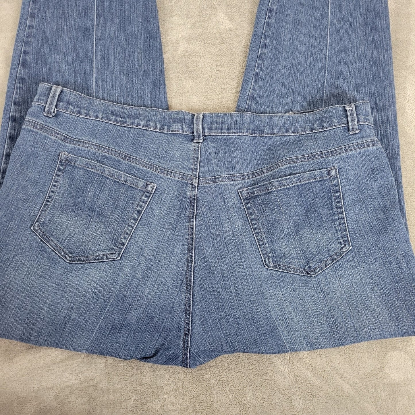 Gloria Vanderbilt Amanda Womens Jeans 22W Plus Medium Blue Denim Zip Fly Comfy