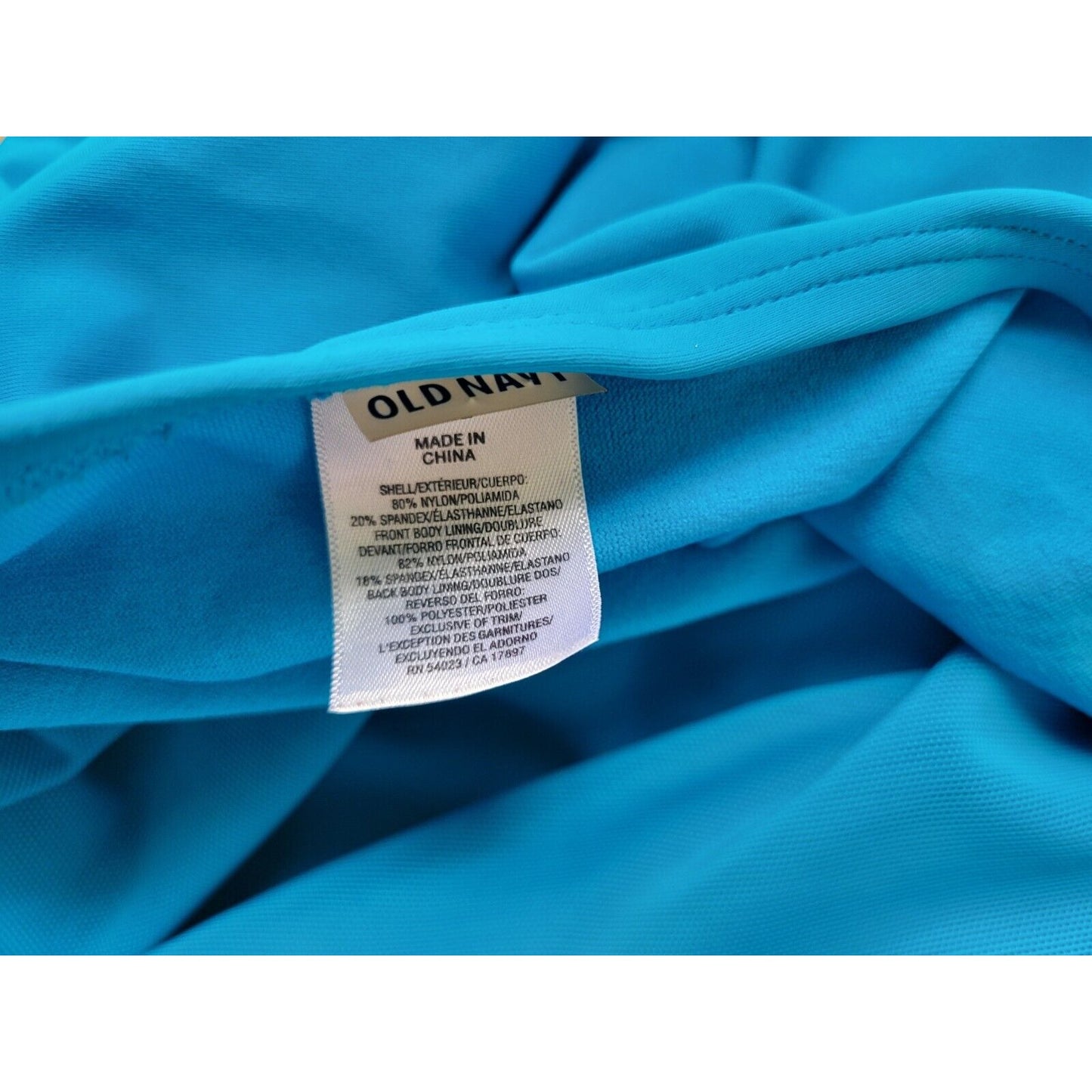 Old Navy Womens Swimsuit XXL One Piece Halter Blue Beach Pool Rayon Spandex