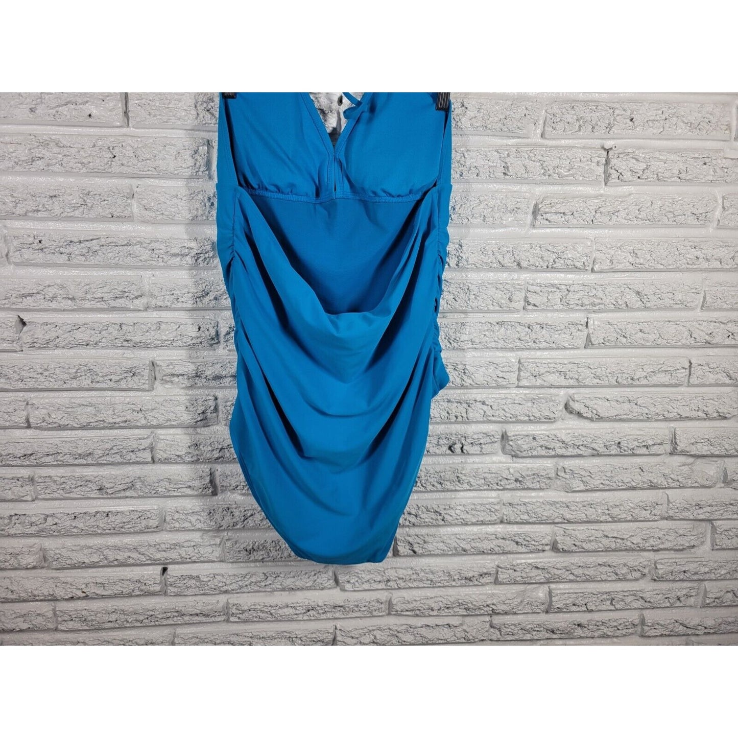 Old Navy Womens Swimsuit XXL One Piece Halter Blue Beach Pool Rayon Spandex