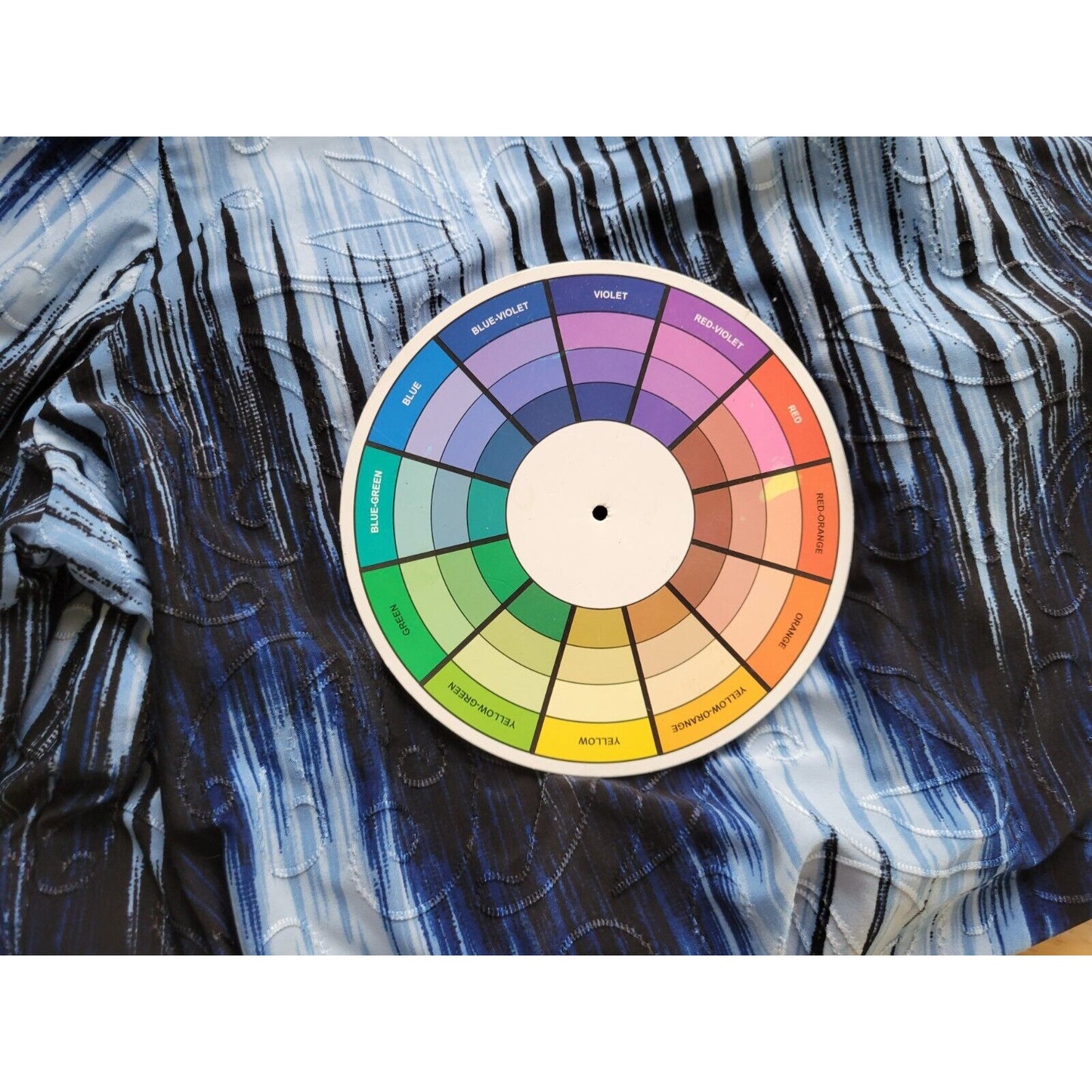 Coral Bay Womens Top 2X Plus 3/4 Sleeve Blue Geometric Embroider Keyhole Office