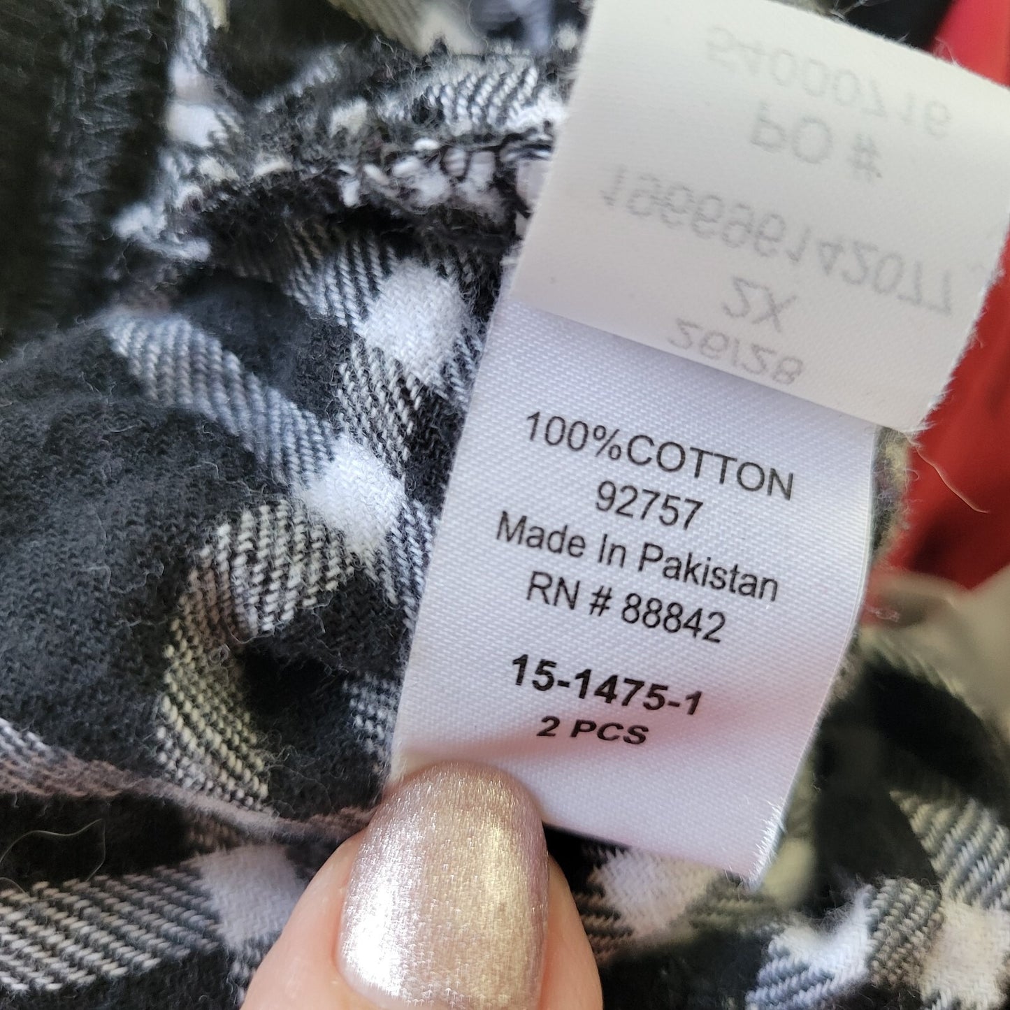 Dreams Co Womens Pajama Set 2X Plus Pull On Terrier Dog Black White Plaid Cotton