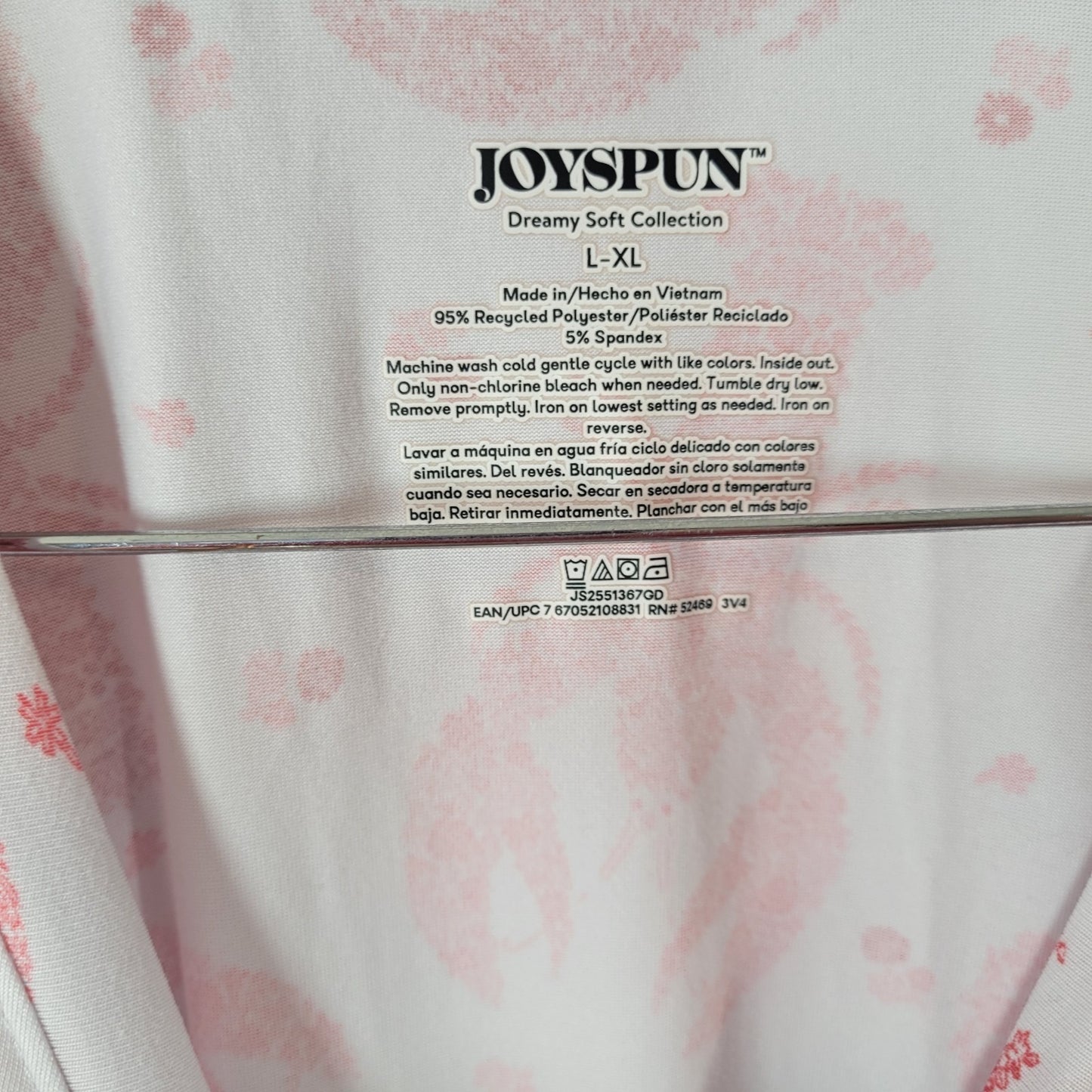 Joyspun Womens Nightgown Womens L XL Pajama Top Lobsters All Over Pink Lounge