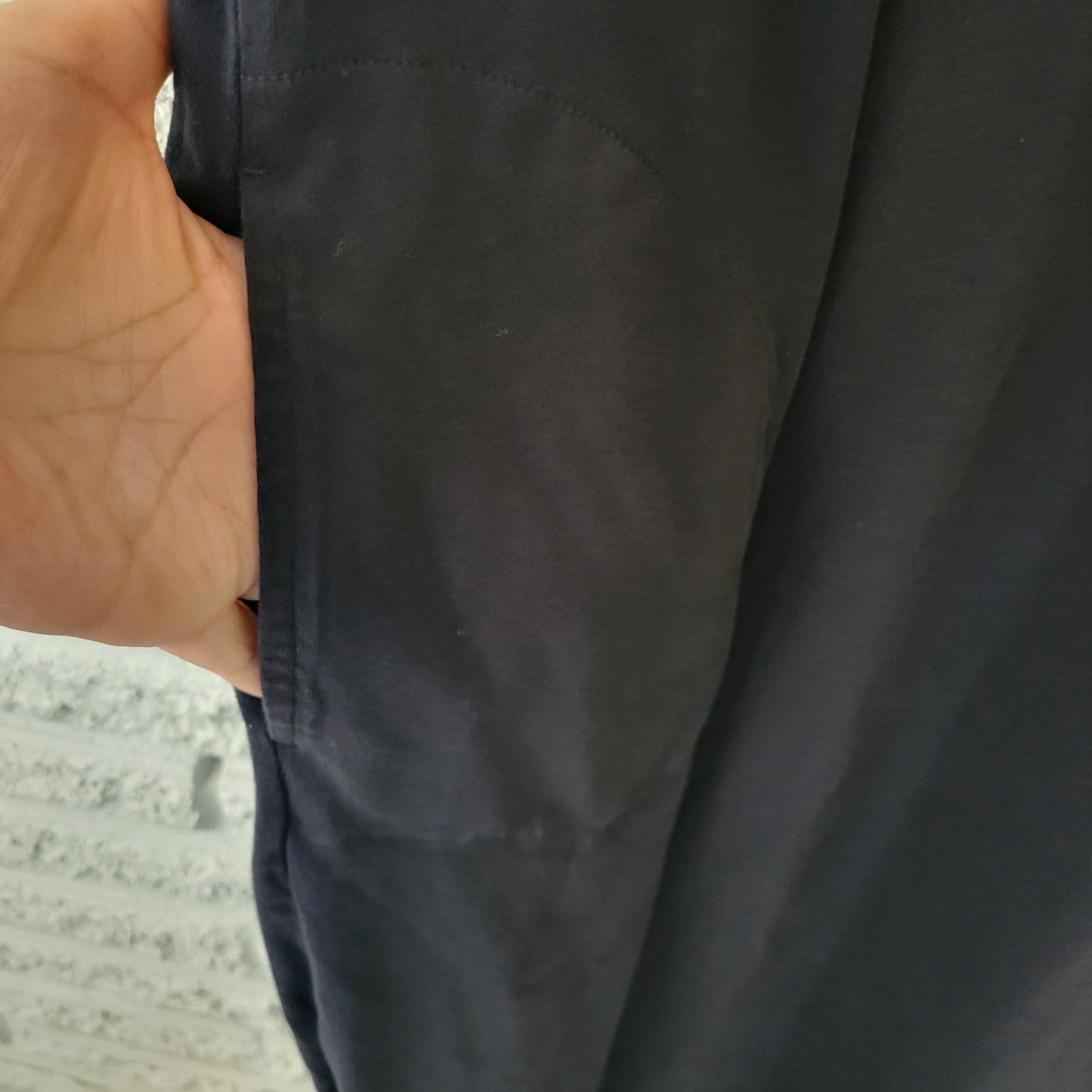 Lands End Womens Dress 1X Plus Sleeveless Shift Black Cotton Side Slits Comfy