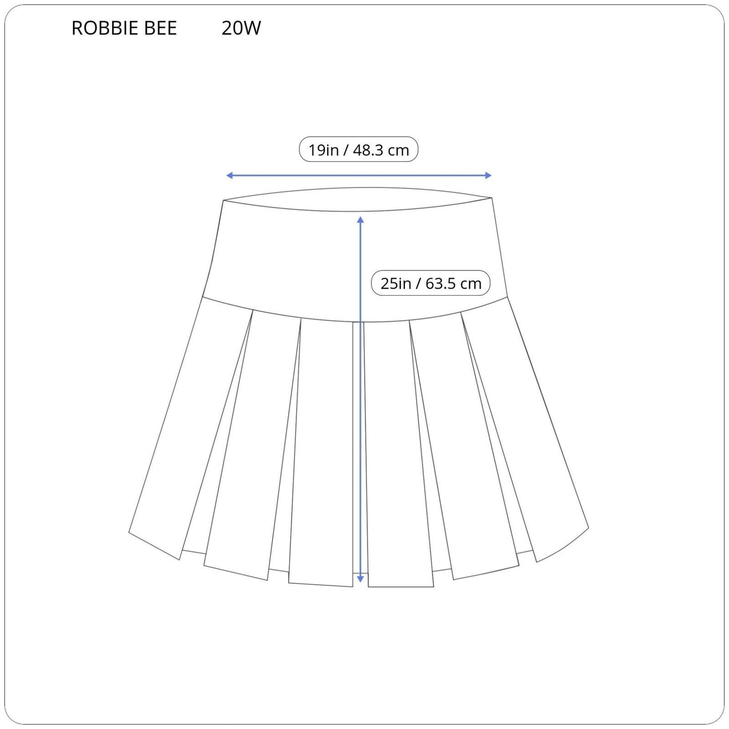 Robbie Bee Signature Womens Skirt 20W Plus ALine Side Zip Blue Floral Cotton