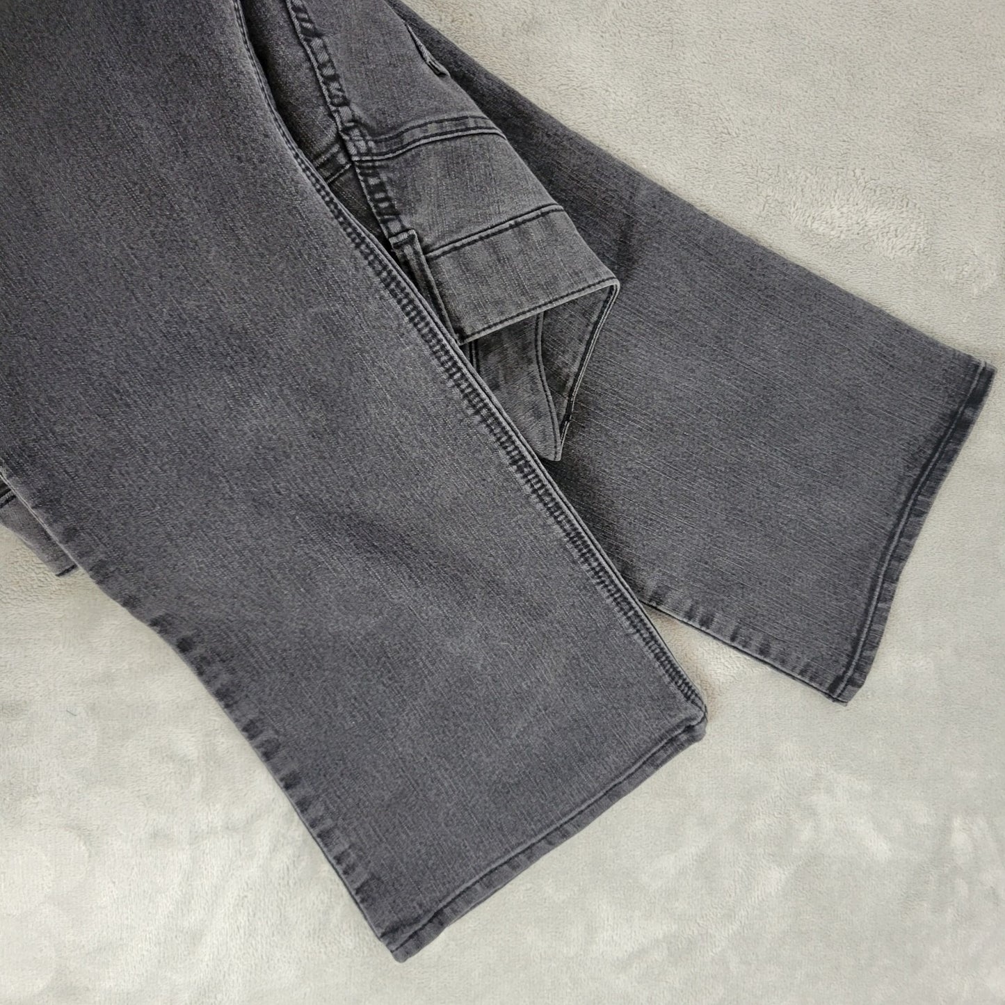 Riders By Lee Womens Jeans 16W Plus Boot Cut Muted Black Denim Zip Fly Pockets