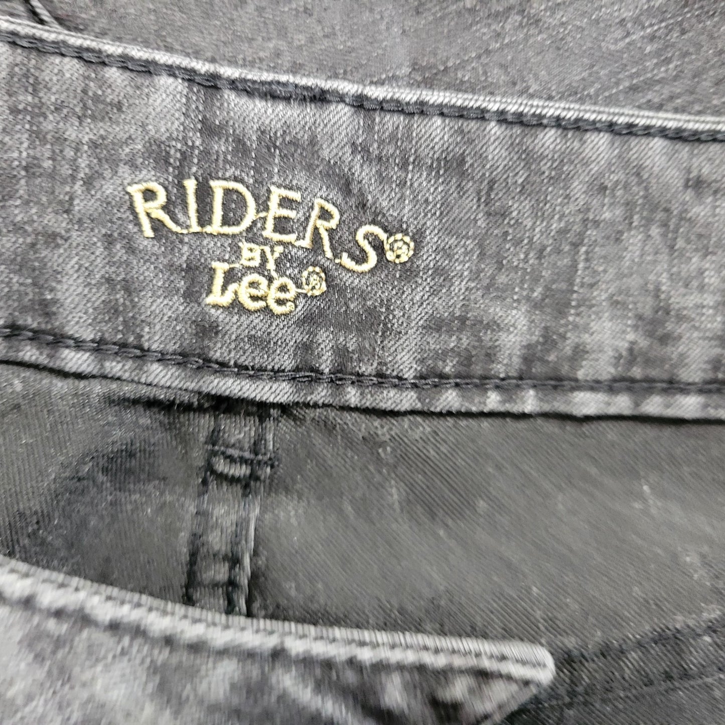 Riders By Lee Womens Jeans 16W Plus Boot Cut Muted Black Denim Zip Fly Pockets