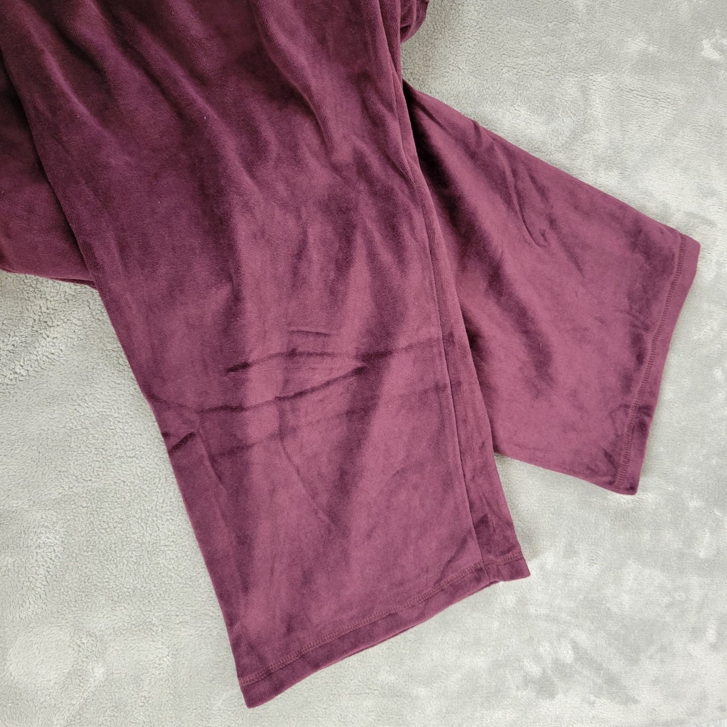 Catherines Women Pants 5X Plus Pull On Jogger Purple Velour Pockets Comfy Casual