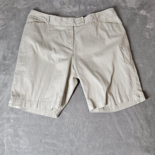 George Womens Shorts 18 Plus Beige Zip Fly London Fit Lightweight Casual Pockets