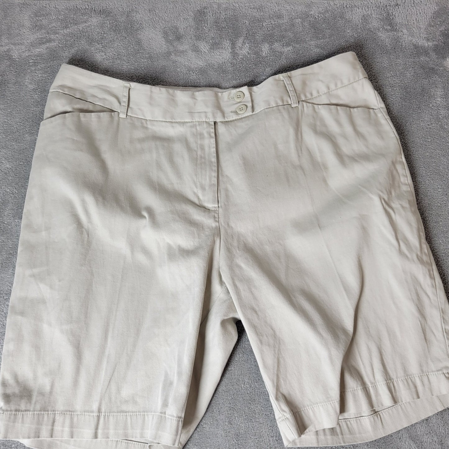 George Womens Shorts 18 Plus Beige Zip Fly London Fit Lightweight Casual Pockets