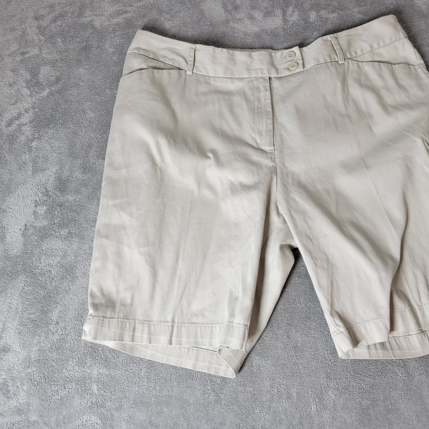 George Womens Shorts 18 Plus Beige Zip Fly London Fit Lightweight Casual Pockets