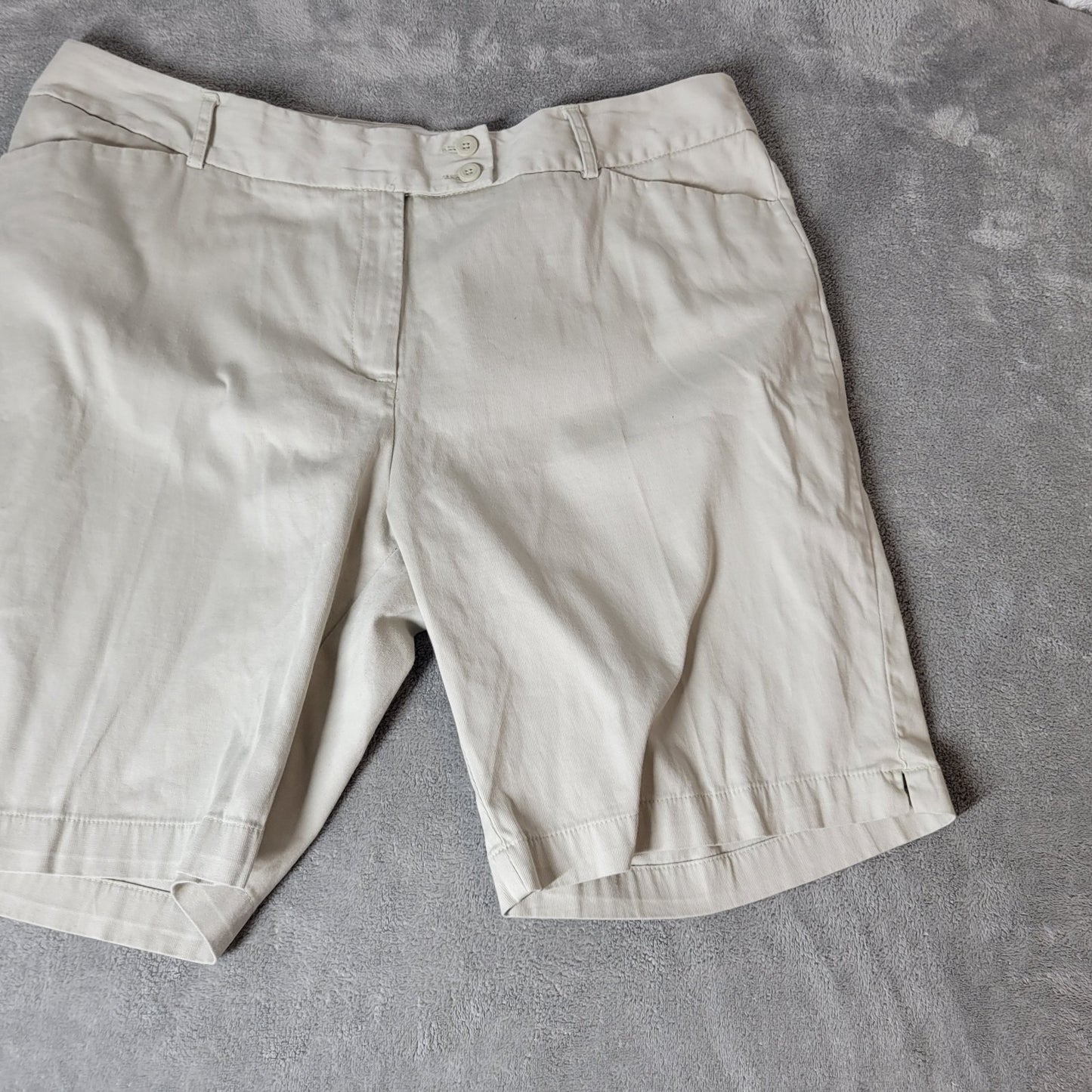 George Womens Shorts 18 Plus Beige Zip Fly London Fit Lightweight Casual Pockets