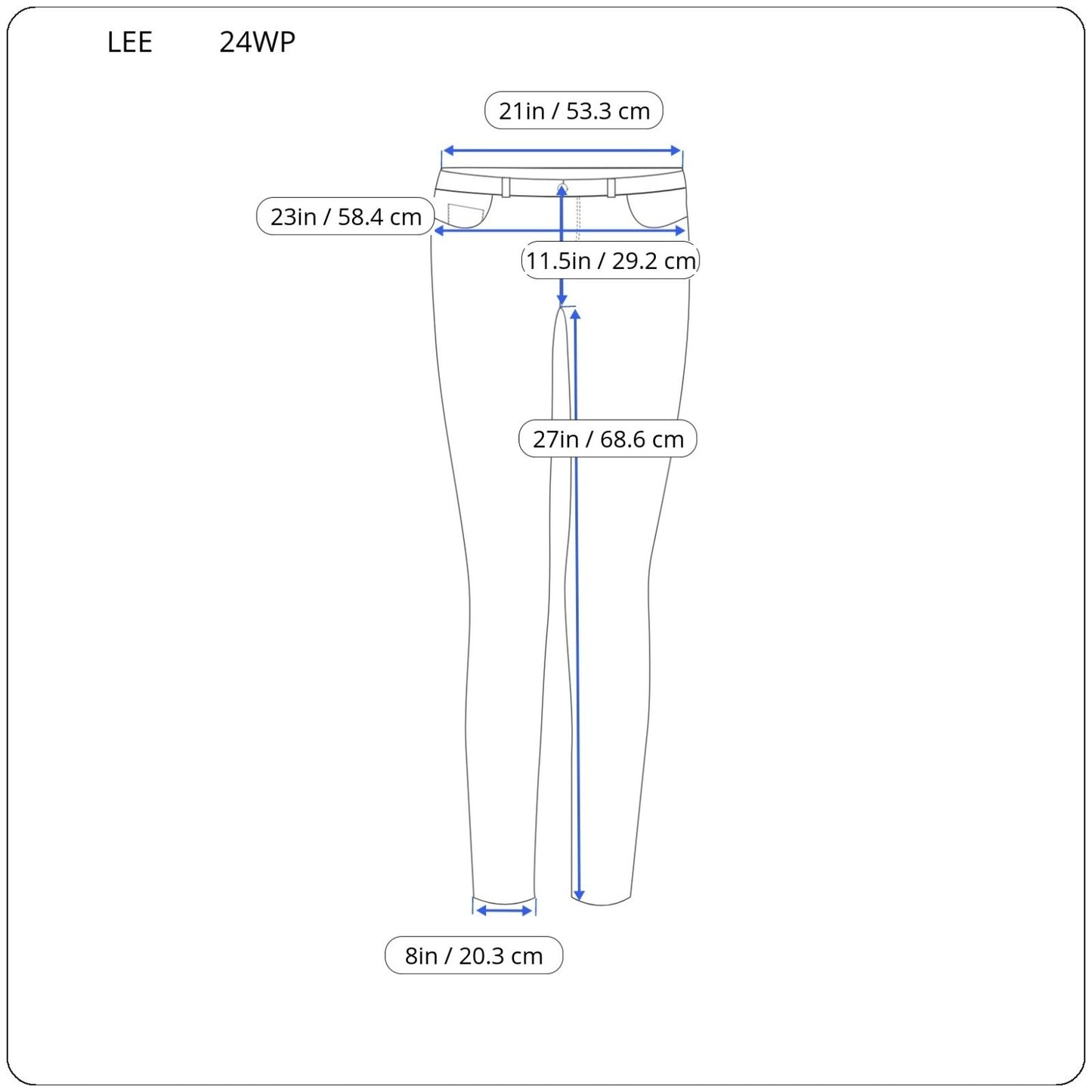 Lee Womes Jeans 24WP Plus Petite Classic Fit Cropped Zip Fly Medium Blue Denim