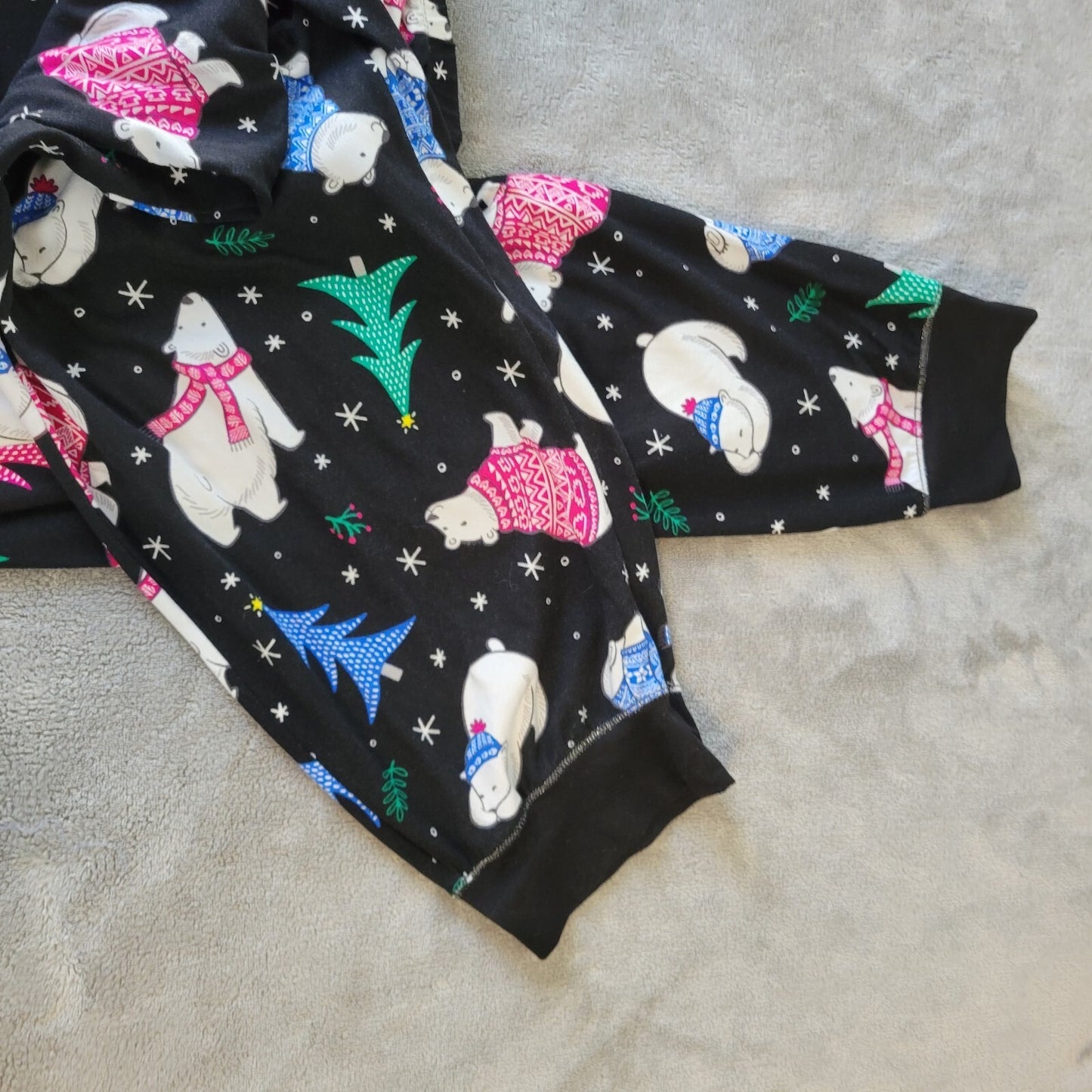 Christmas Secret Treasures Womens Pajama Pants 2X Polar Bears Black Lightweight