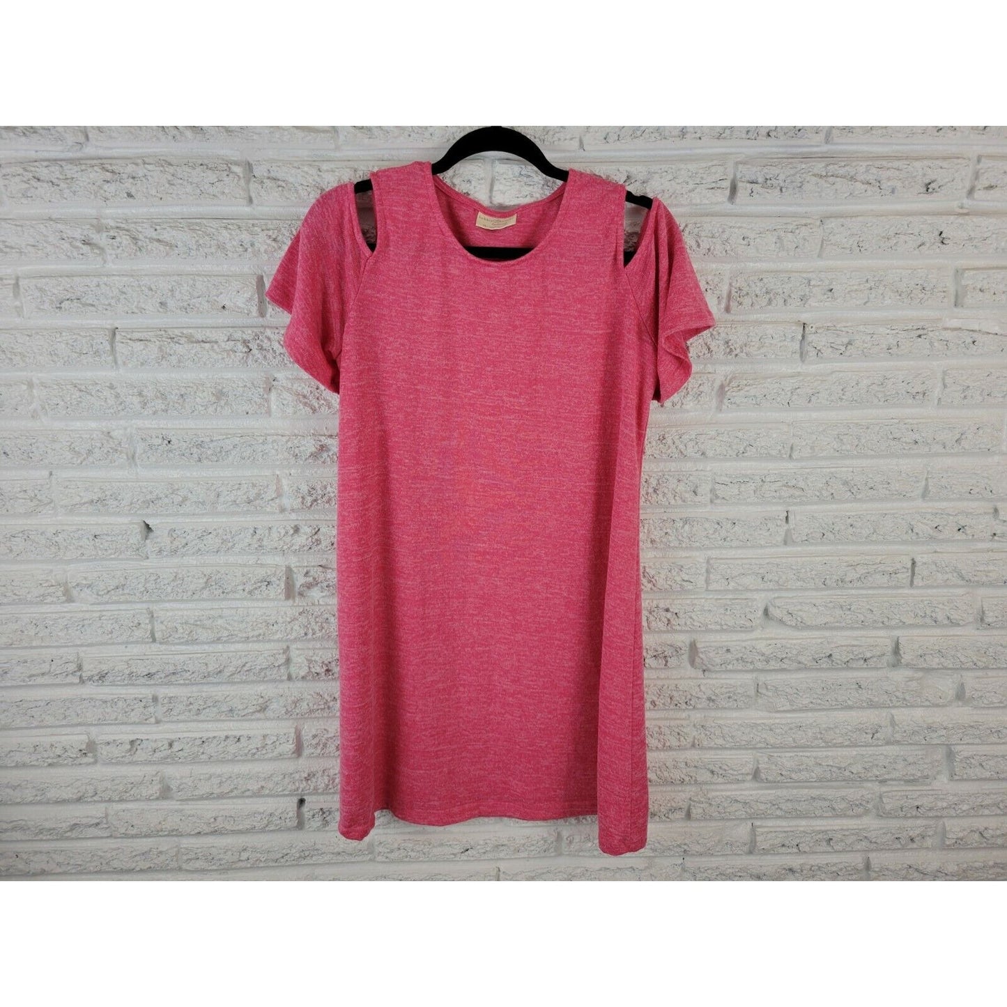 Bobbie Brooks Womens Dress Extra Large Shirt Knit Pink Cold Shoulder Casual