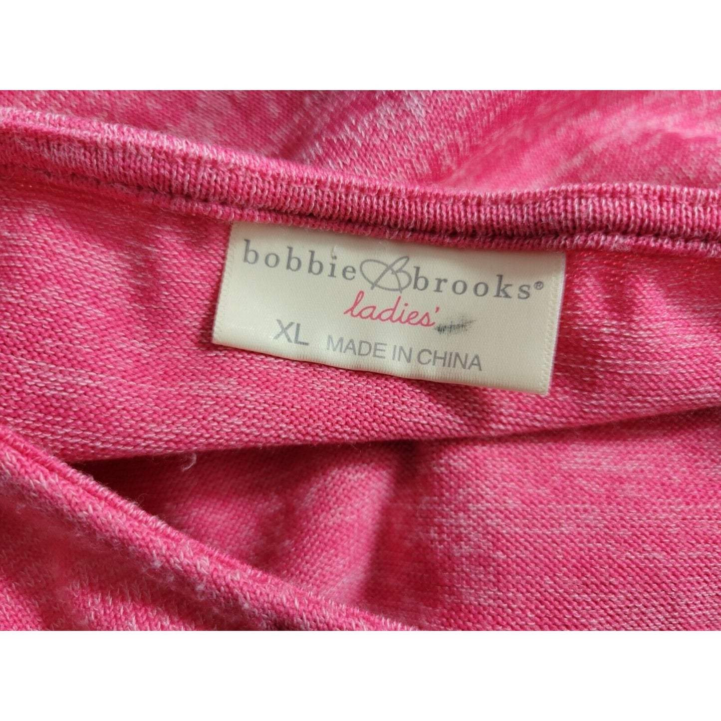 Bobbie Brooks Womens Dress Extra Large Shirt Knit Pink Cold Shoulder Casual