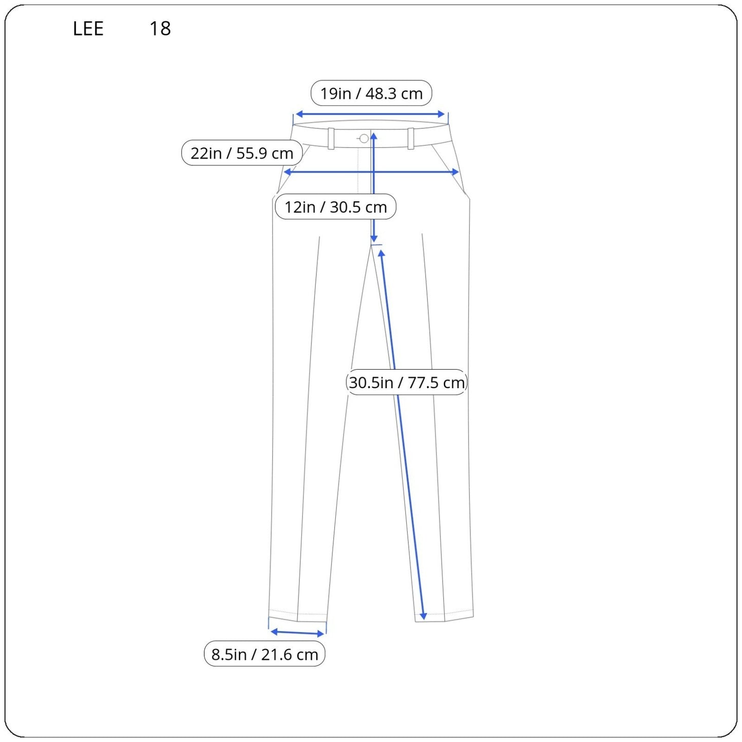 Lee All Day Womens Pants 18 Plus Straight Leg Black Zip Fly Comfy Casual Pockets
