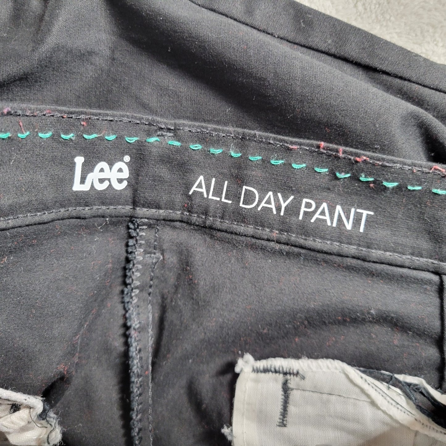 Lee All Day Womens Pants 18 Plus Straight Leg Black Zip Fly Comfy Casual Pockets