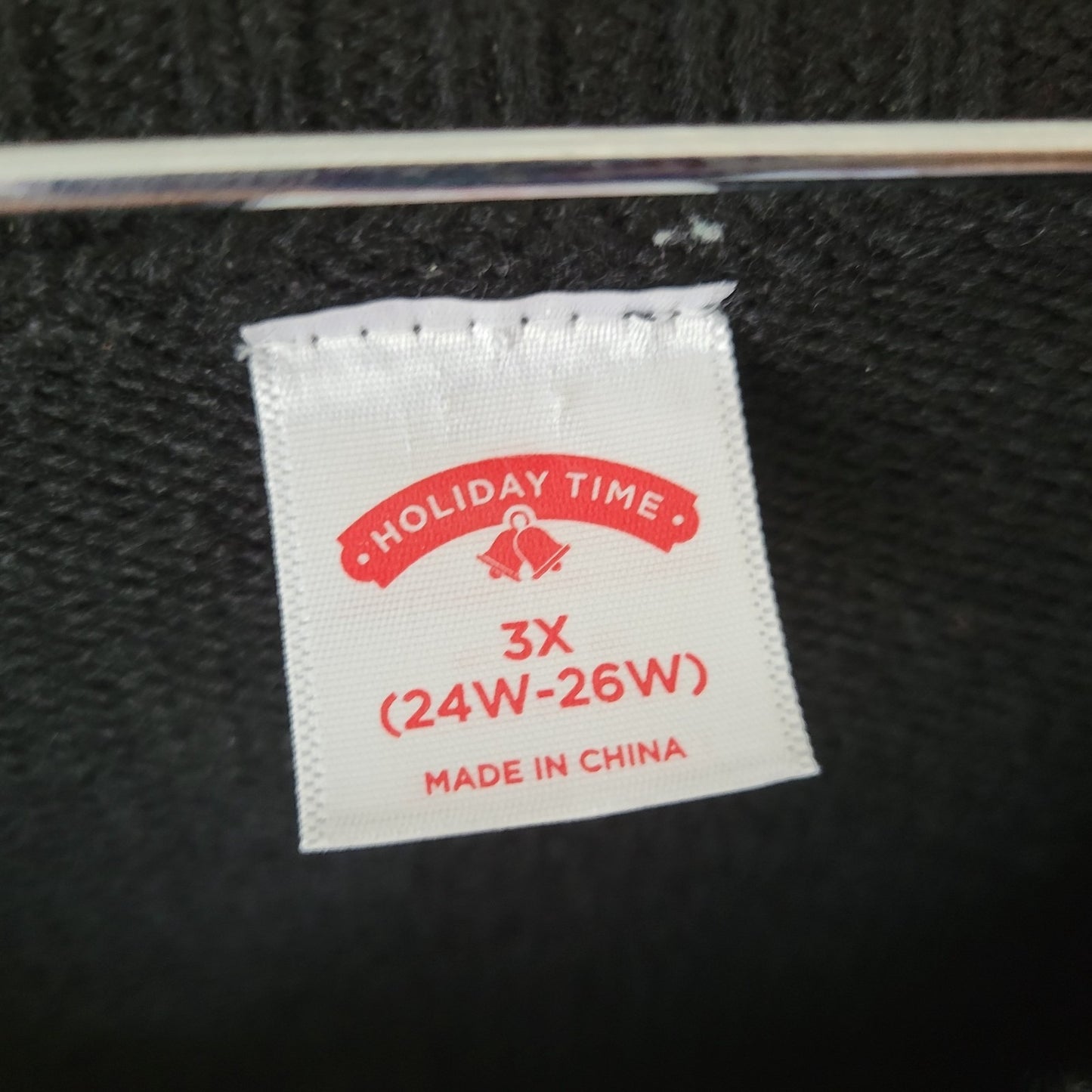 Merry Christmas Womens Sweater 3X 24W 26W Plus Long Sleeve Black Embroidered