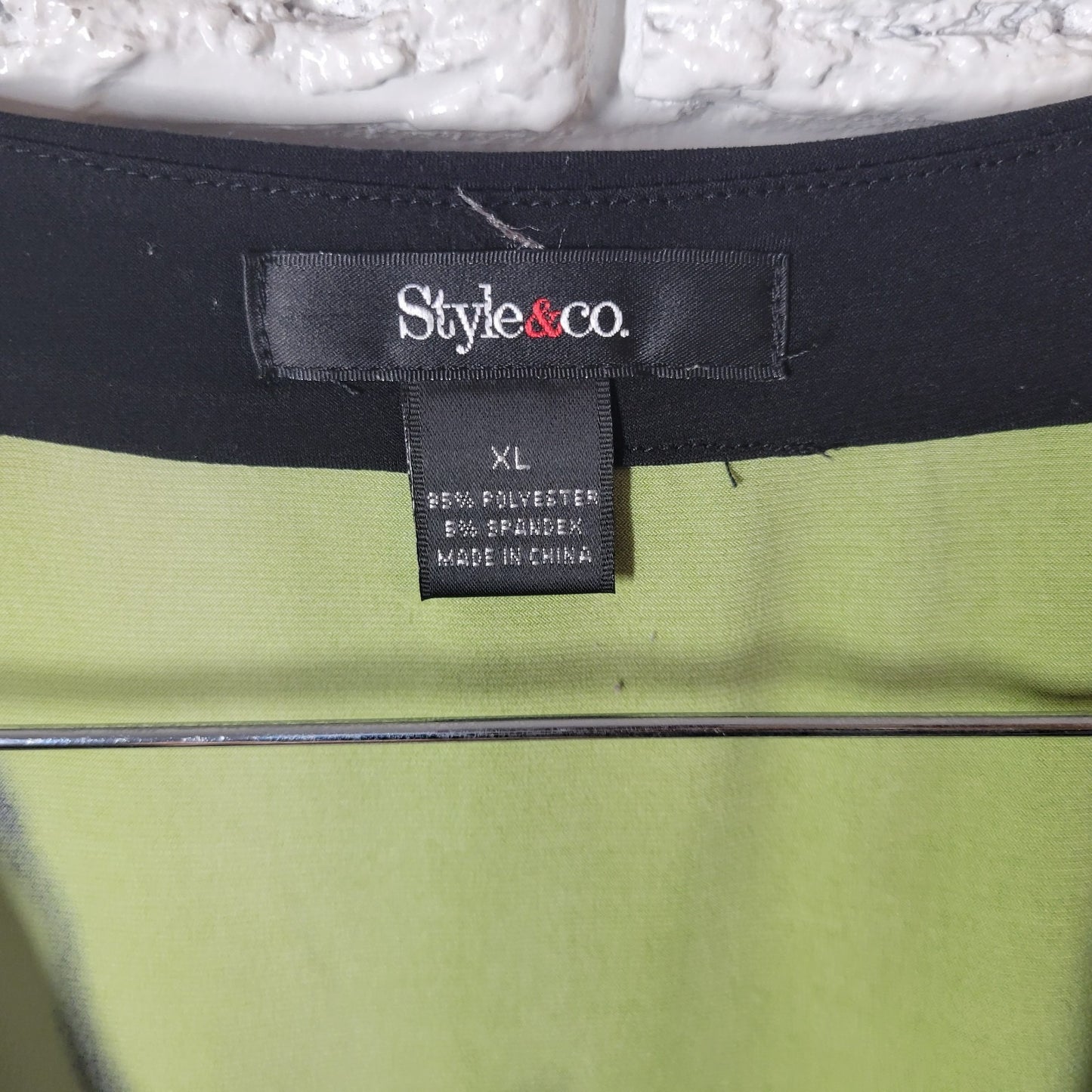 Style Co Womens Top Extra Large XL Swing Sleeveless Green Floral Poly Blend