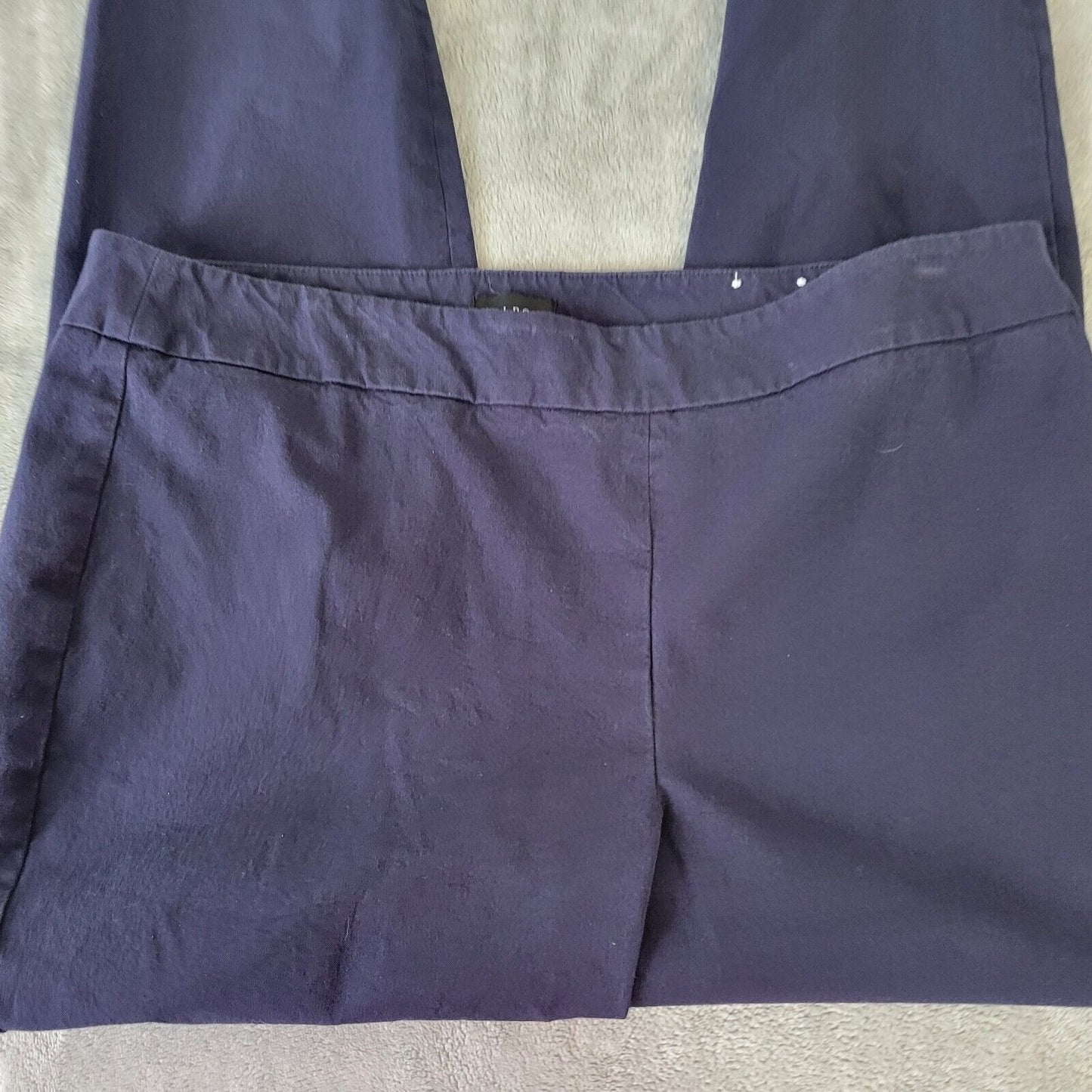 Talbots Womens Pants 18 Plus Chatham Ankle Blue Side Zip Cotton Blend Comfy