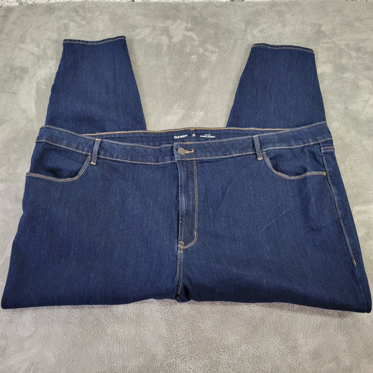 Old Navy Womens Jeans 28 Short 28WP Capri Super Skinny Zip Fly Dark Blue Denim