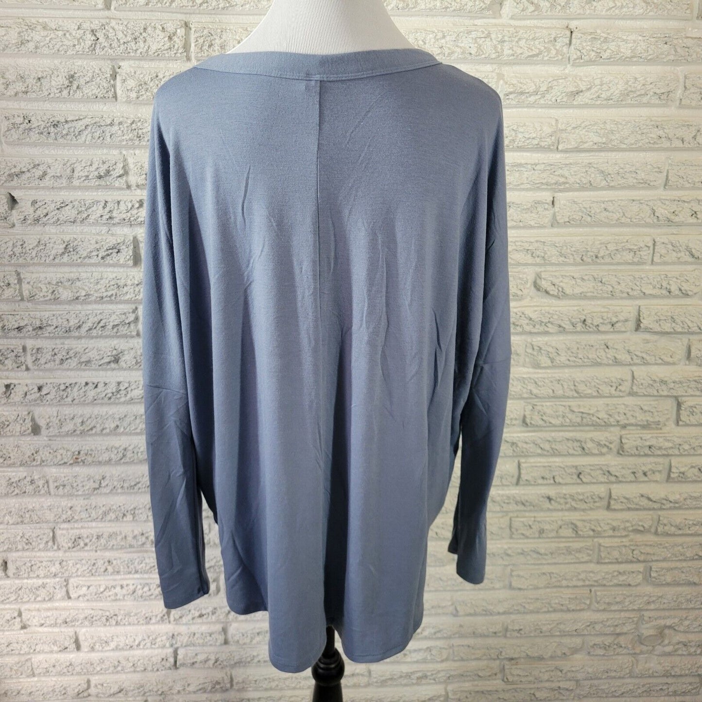 Zenana Premium Womens Top XL Cardigan Blue Button Up Poly Blend Tied Hem Casual
