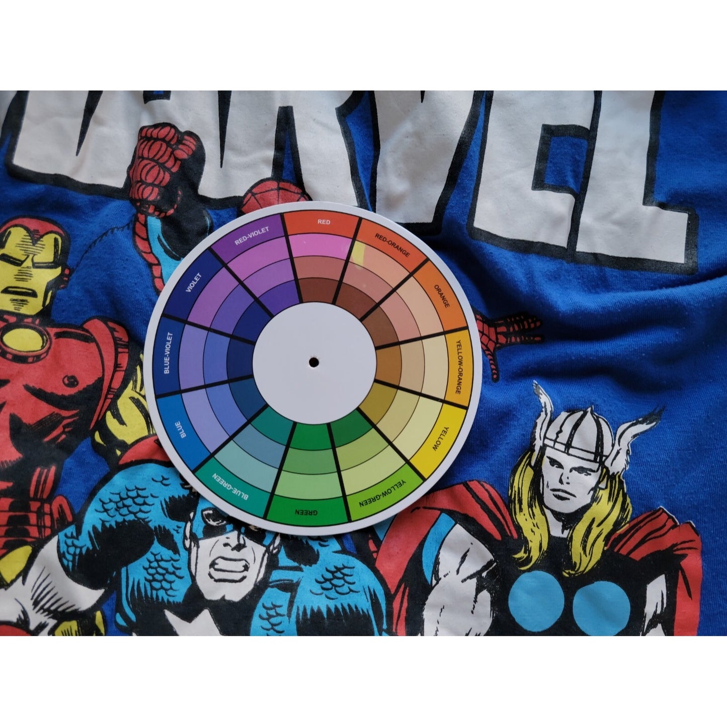 Marvel Unisex Adult Shirt 3X Tee Crew Blue Short Sleeve Superheroes Poly Blend