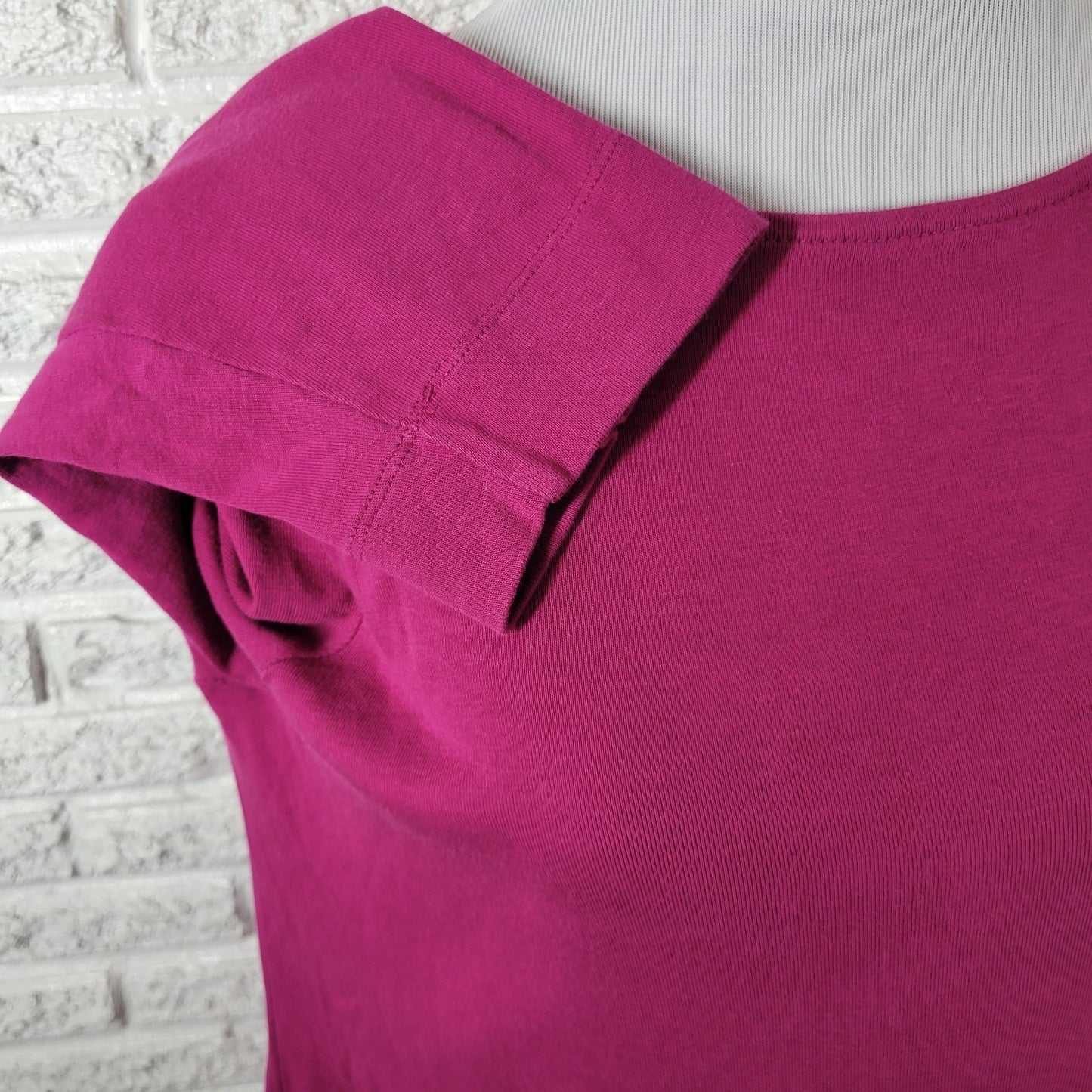 Chicos Women Top 3 Standard Extra Large XL 3/4 Sleeve Purple Cotton Comfy Casual