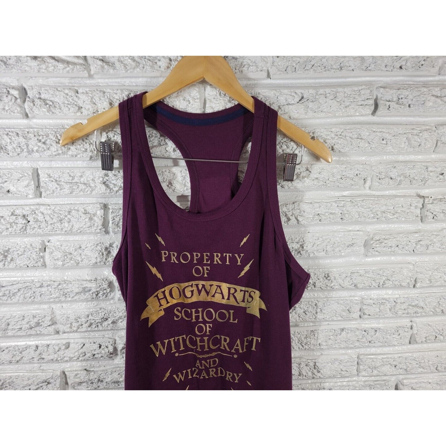 Harry Potter Womens Top Extra Large XL Pajama Sleep Purple Hogwarts Racerback