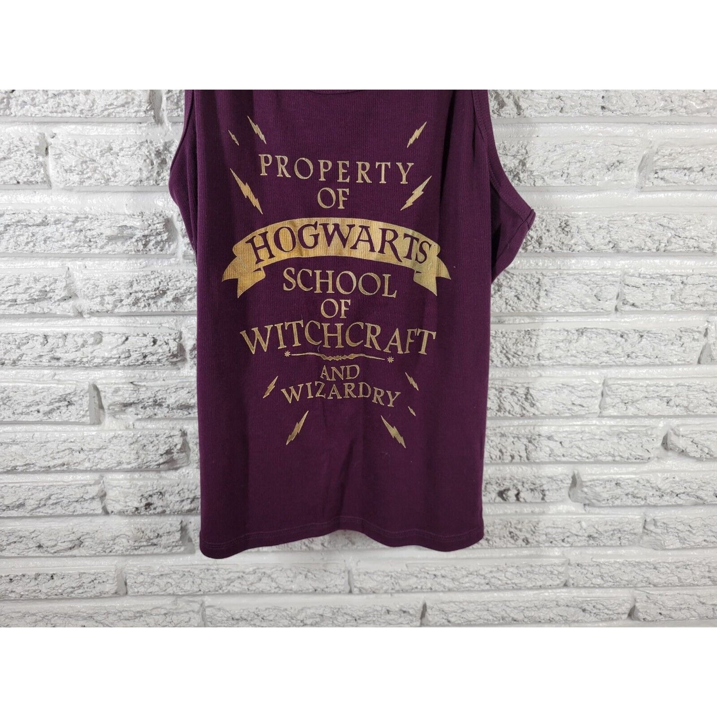 Harry Potter Womens Top Extra Large XL Pajama Sleep Purple Hogwarts Racerback