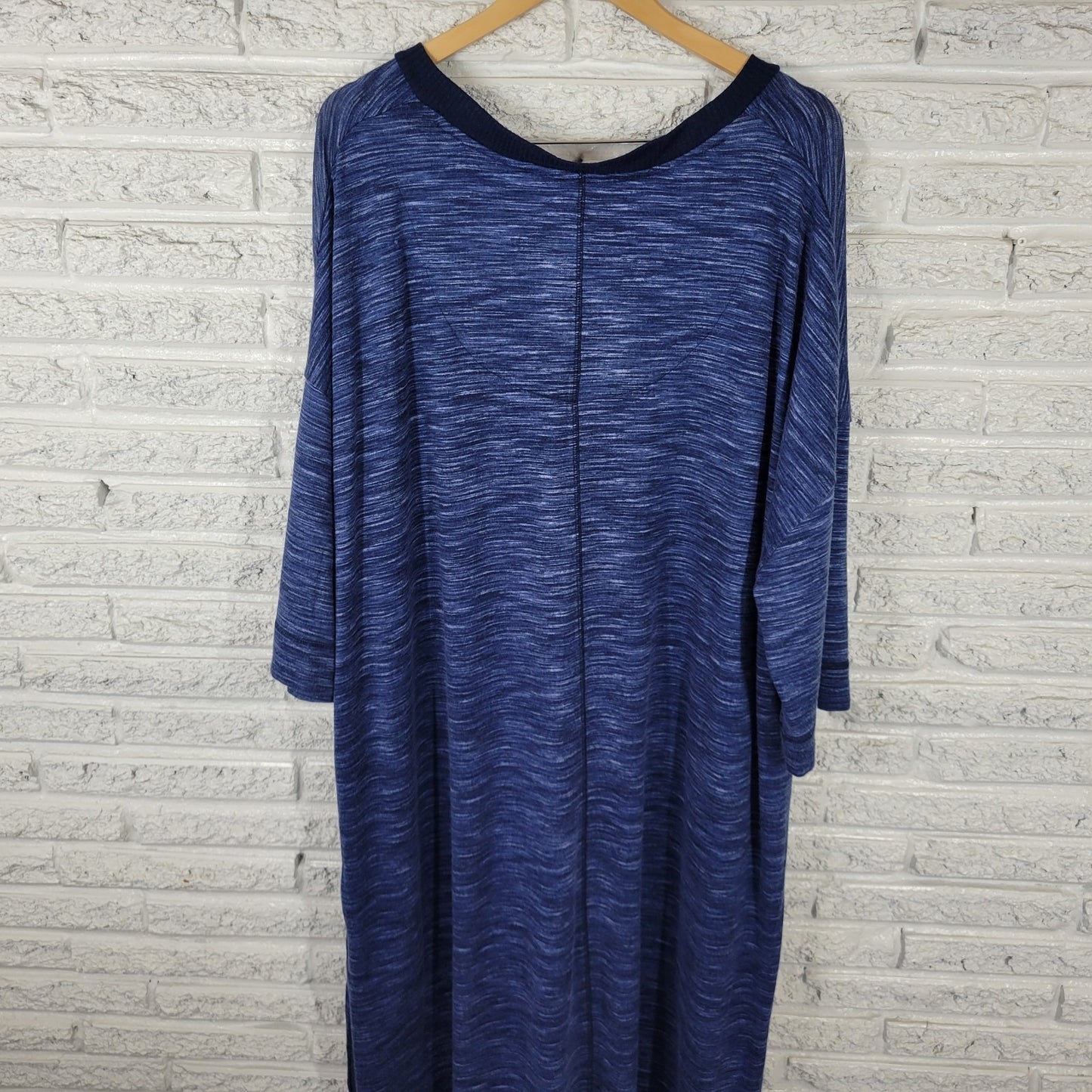 Secret Treasures Womens Robe 4X Plus Blue Heather Pockets Soft Poly Blend Lounge