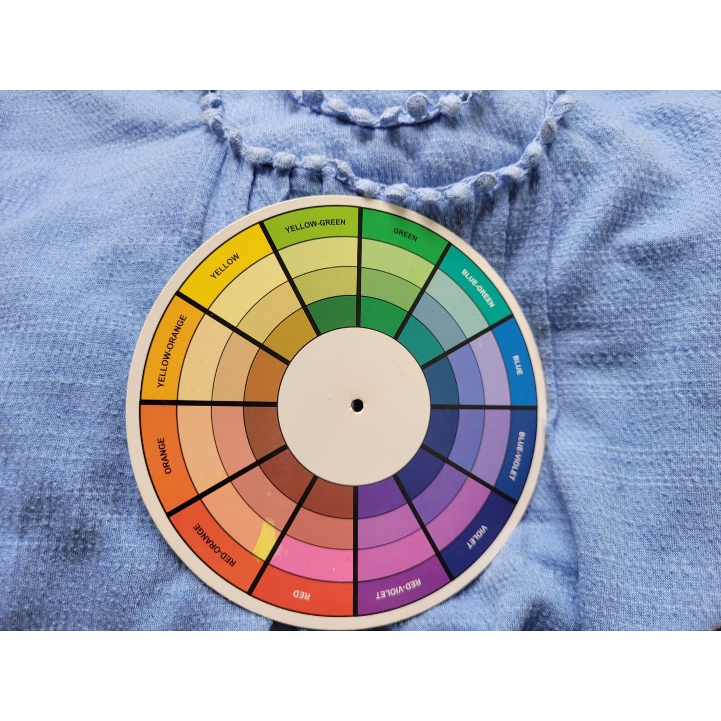 New Directions Women Top 3X Plus Tunic Crochet Sleeve Blue Ric Rac Poly Blend