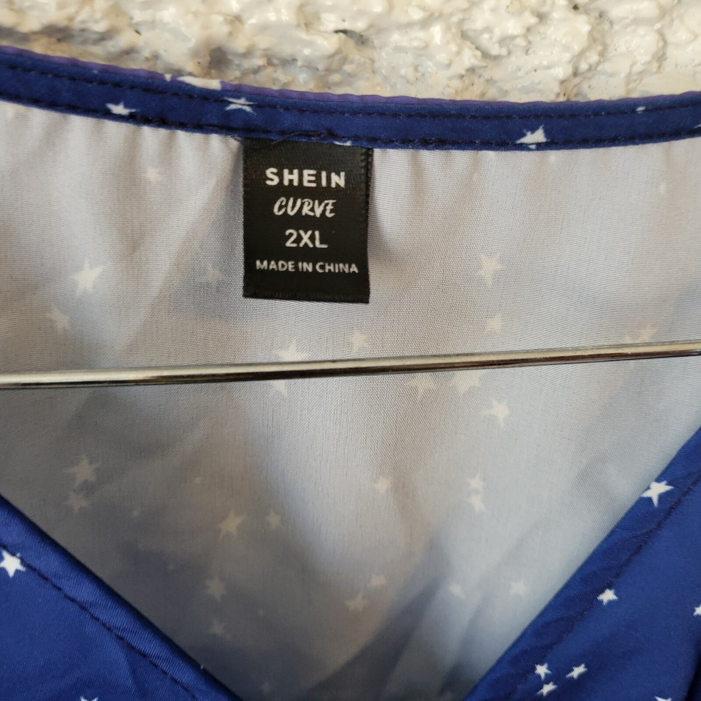 Shein Women Dress 2XL Plus Short Flutter Sleeve Fit Flare Stars Galaxy Polyester