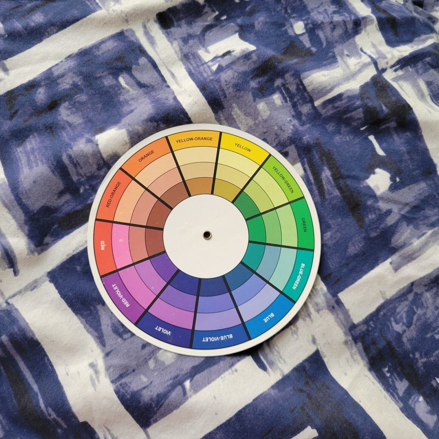 Simply Vera Wang Womens Top XL Long Sleeve Blue Geometric Lightweight Cotton