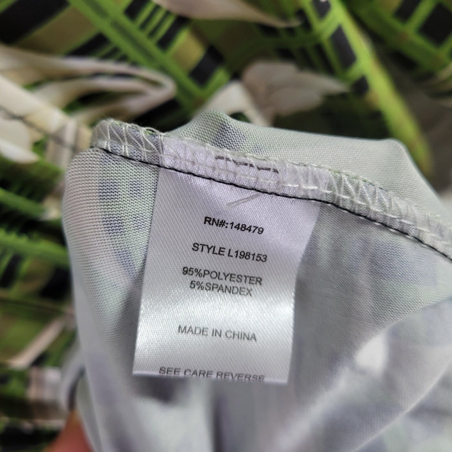 Lily Firmiana Womens Dress 1XL Plus Mini Long Sleeve Green Floral Lightweight