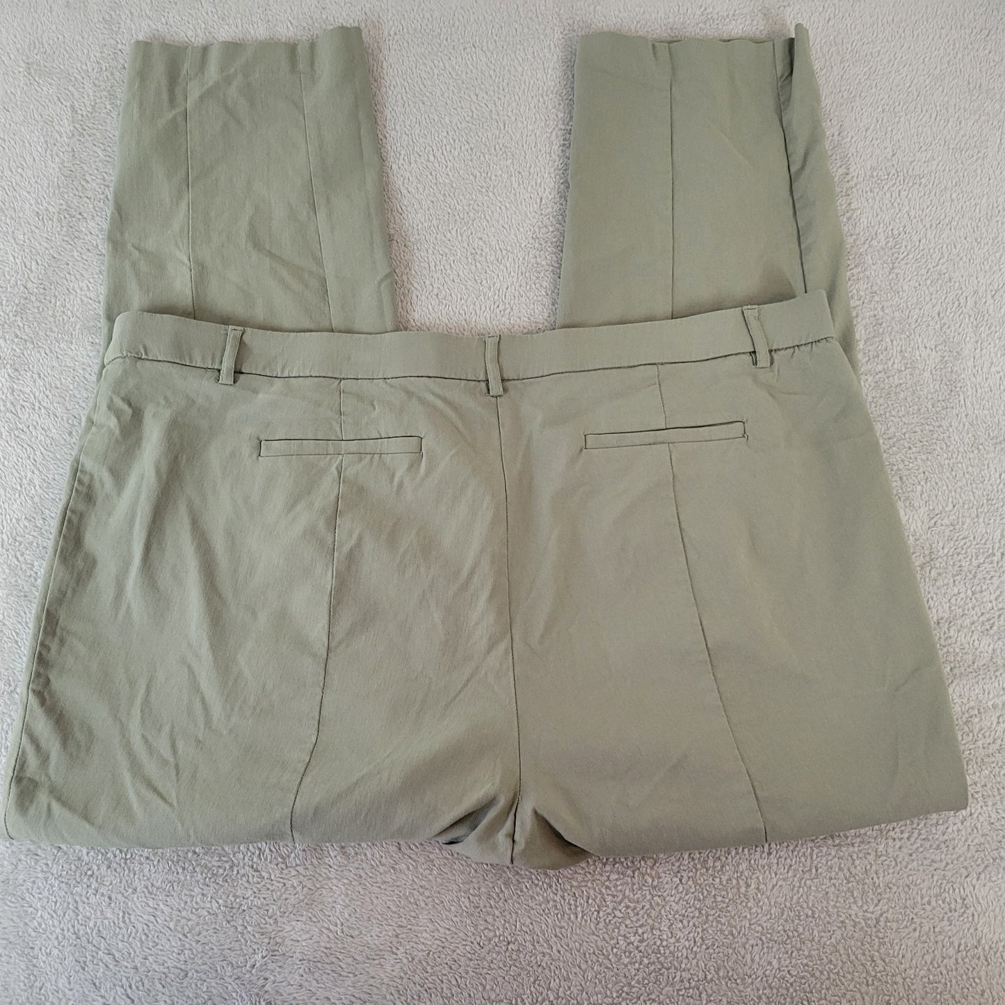 Napa Valley Women Pants 22W Plus Pull On Straight Leg Green Comfy Pockets Casual