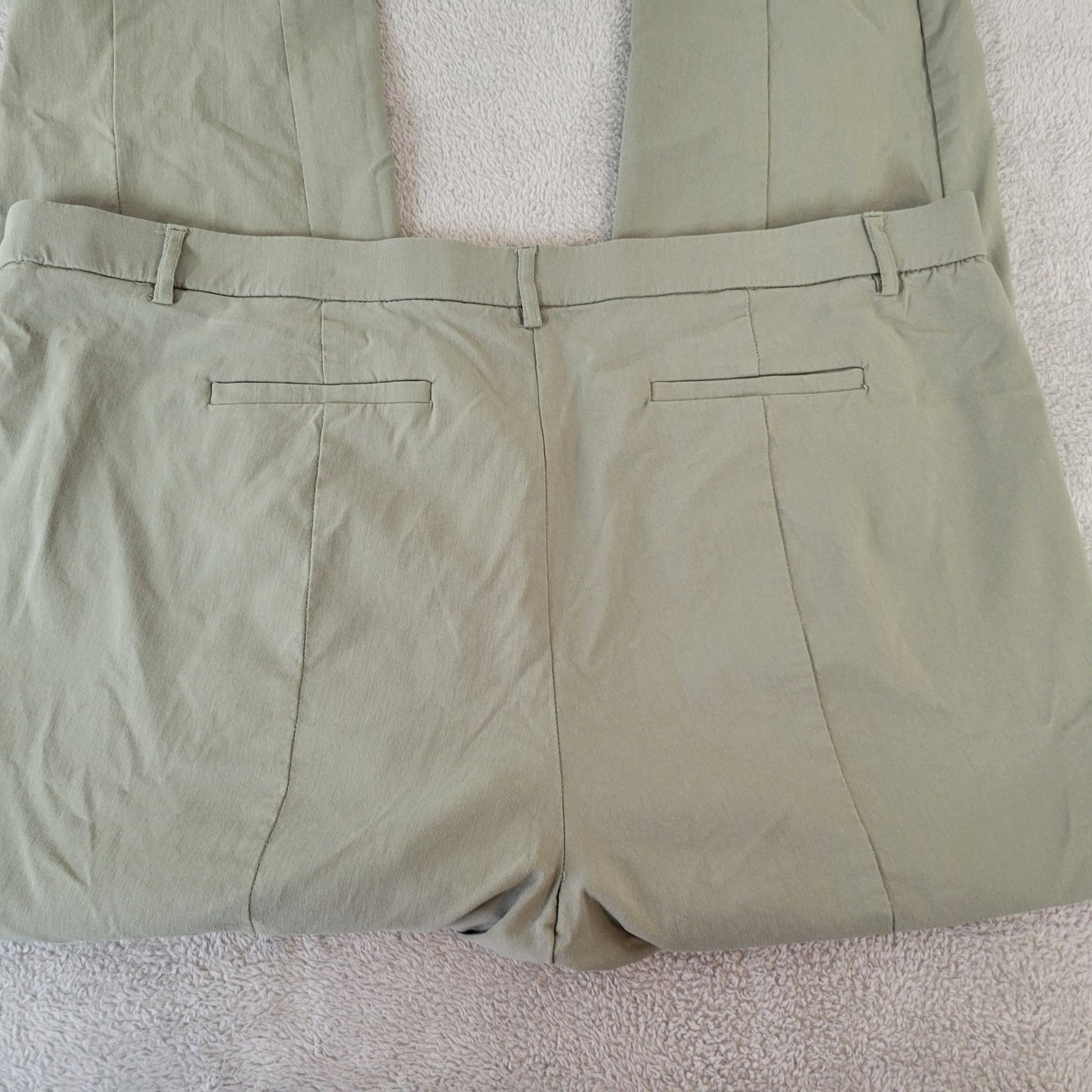 Napa Valley Women Pants 22W Plus Pull On Straight Leg Green Comfy Pockets Casual