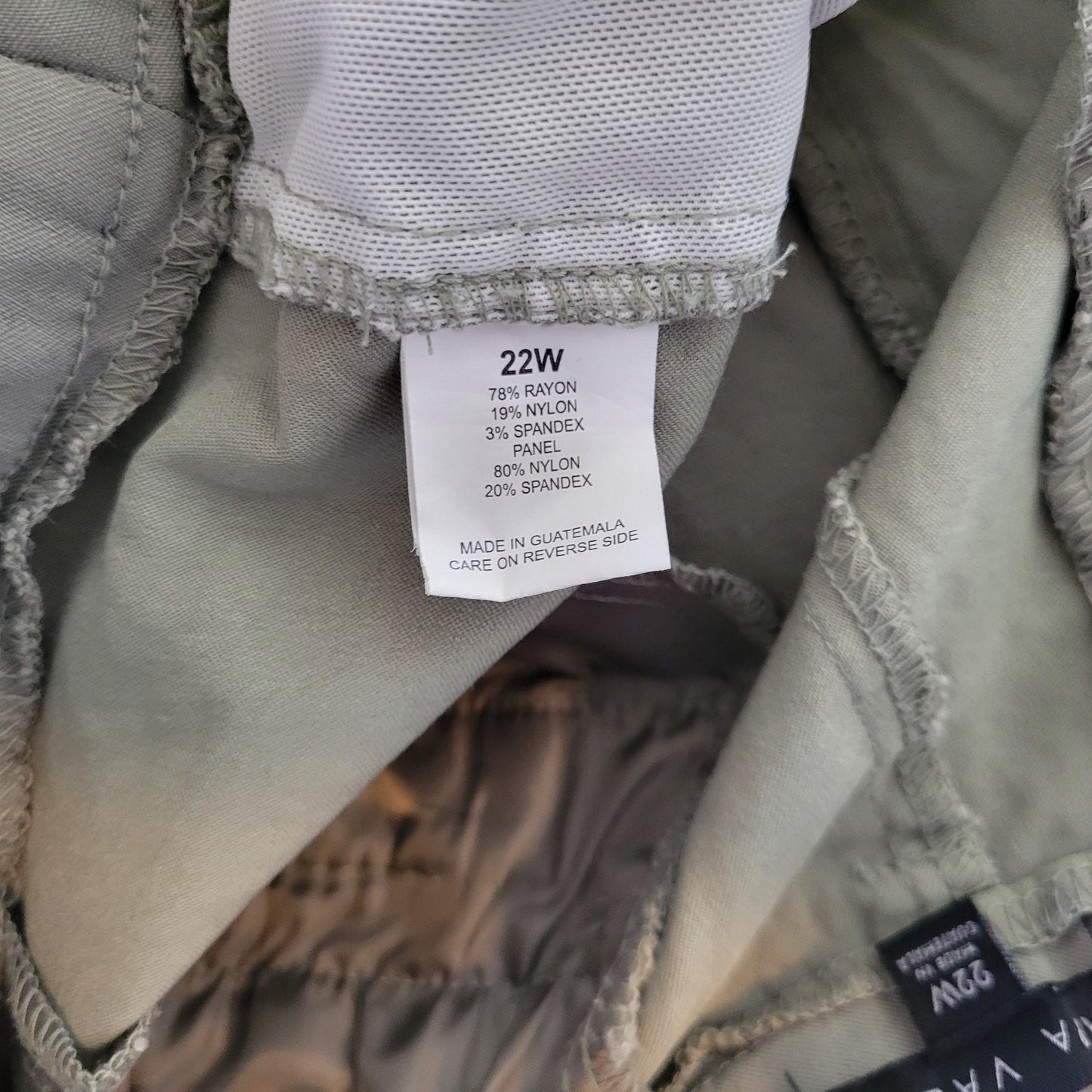 Napa Valley Women Pants 22W Plus Pull On Straight Leg Green Comfy Pockets Casual