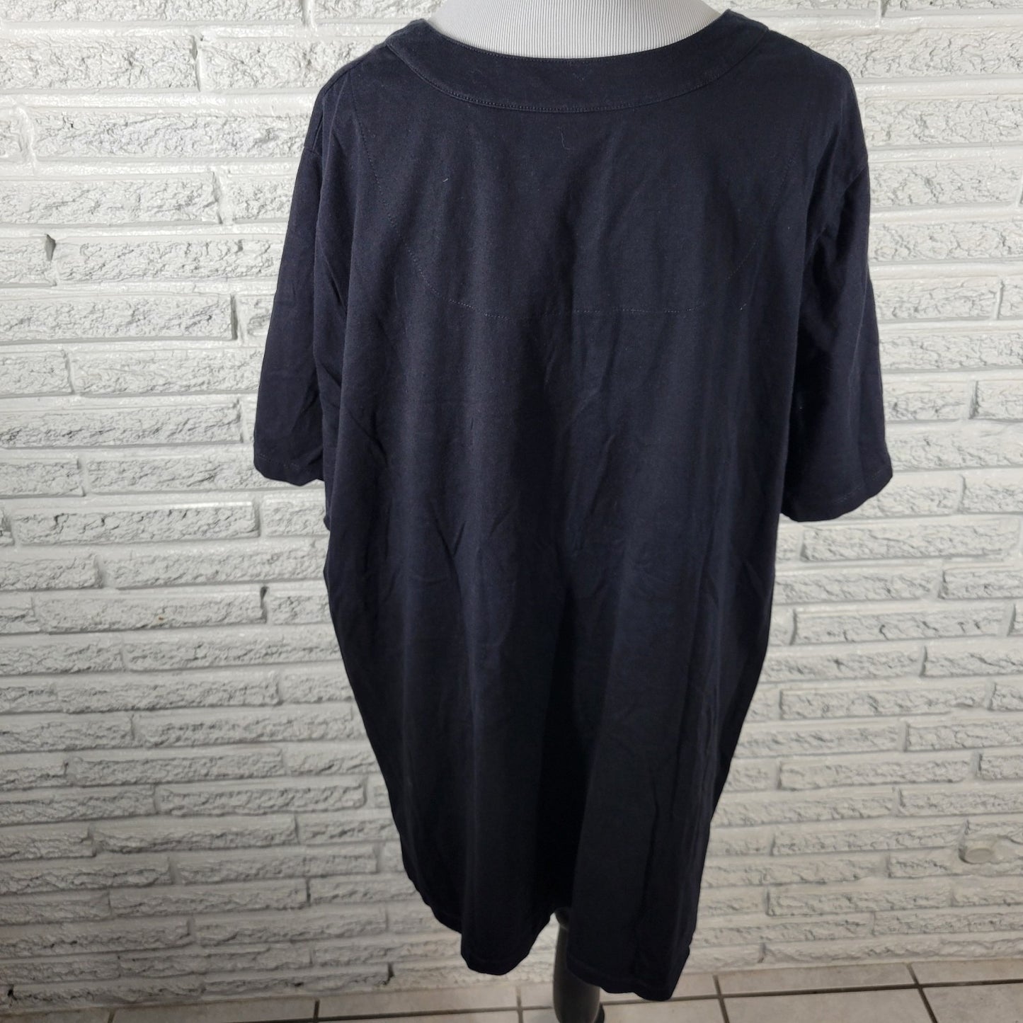 Liz Me Women Top 2X Plus Tunic Black Cotton Pintucked Square Neck Comfy Casual
