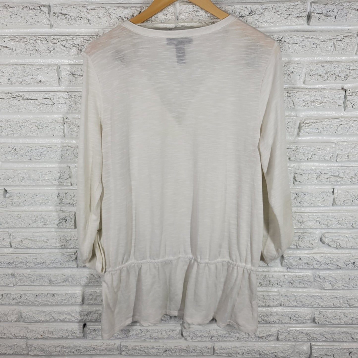 Style Co Womens Top Extra Large Tunic Roll Tab Sleeve Crochet Lace White Casual