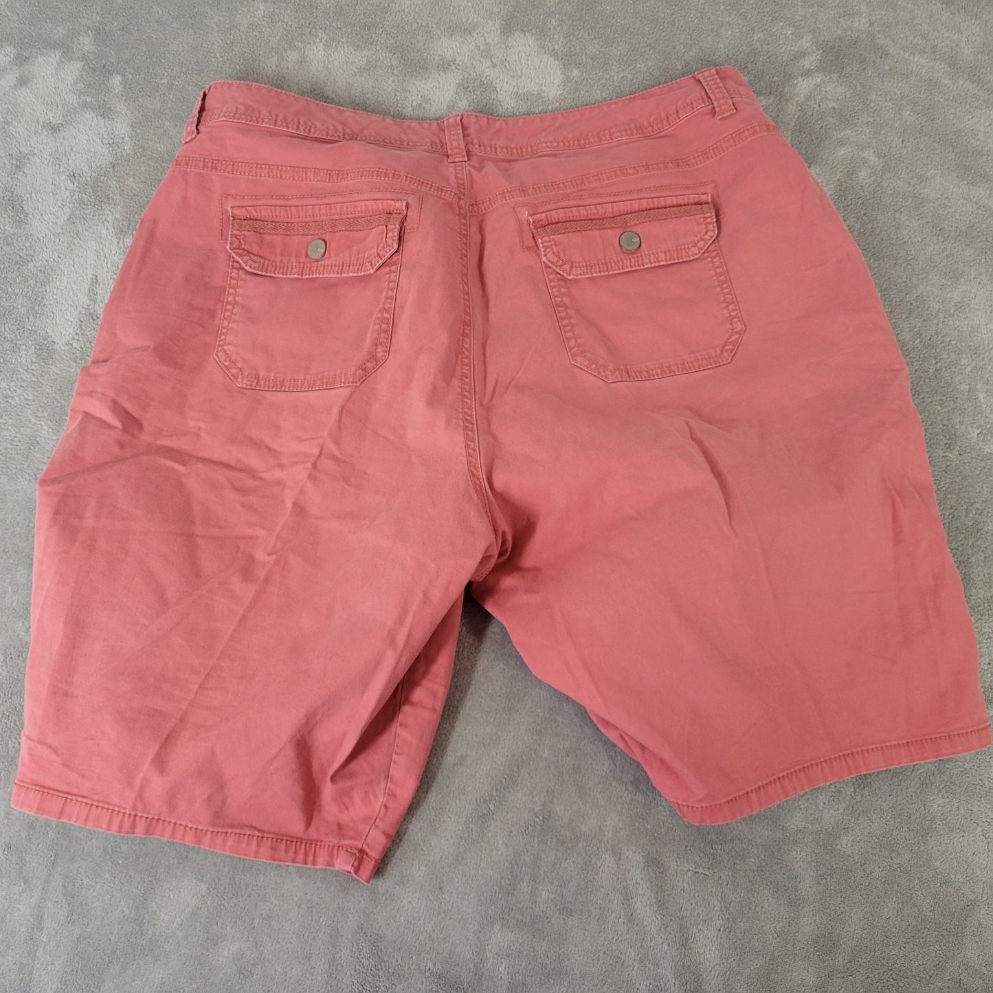 Gloria Vanderbilt Womens Shorts Pink Denim 18 Plus Cotton Blend Zip Fly Stretch