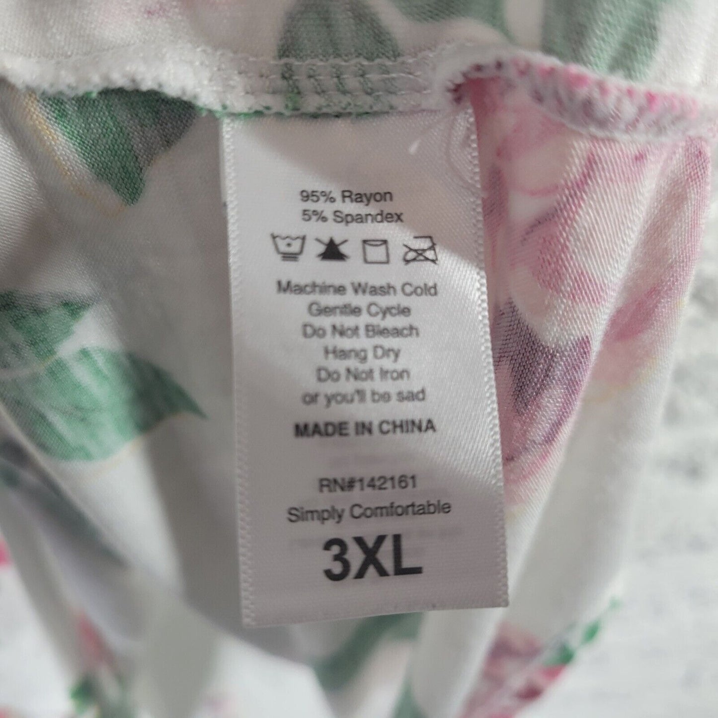 Lularoe Womens Top 3XL Plus Tee Short Sleeve Pink Green Floral Casual Comfy