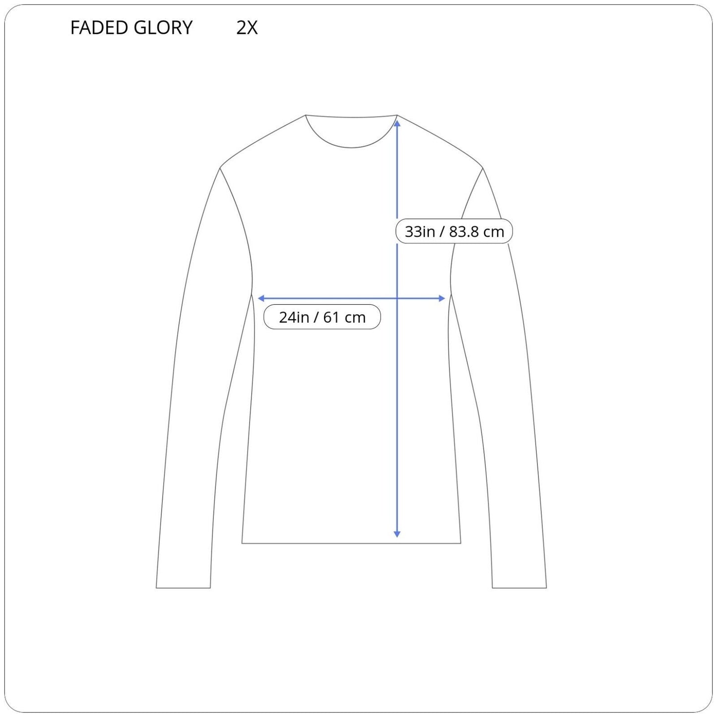 Faded Glory Womens Top 2X Plus Tunic Knit Zig Zag Blue Geometric Keyhole Office