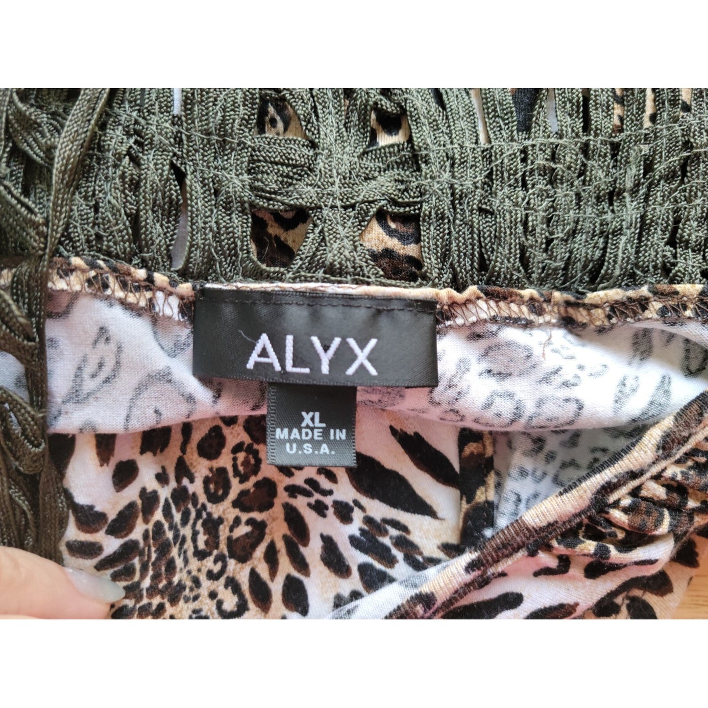 Alyx Womens Top Extra Large Tank Asymmetric Brown Animal Print Lattice Back